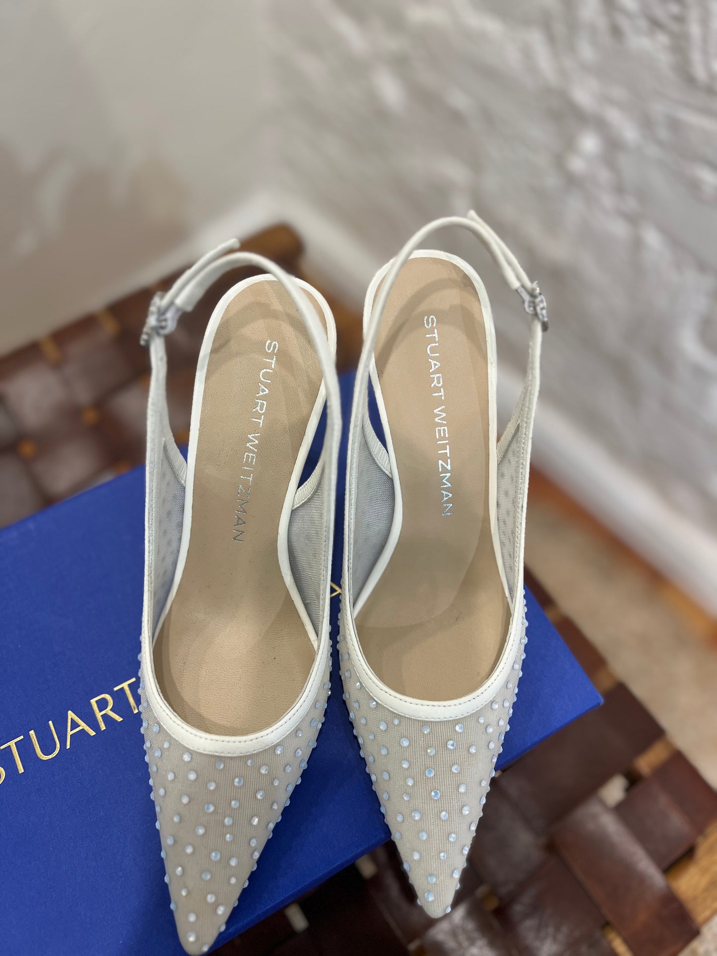 Stuart Weitzman Emilia Mesh 100 Slingback Pumps