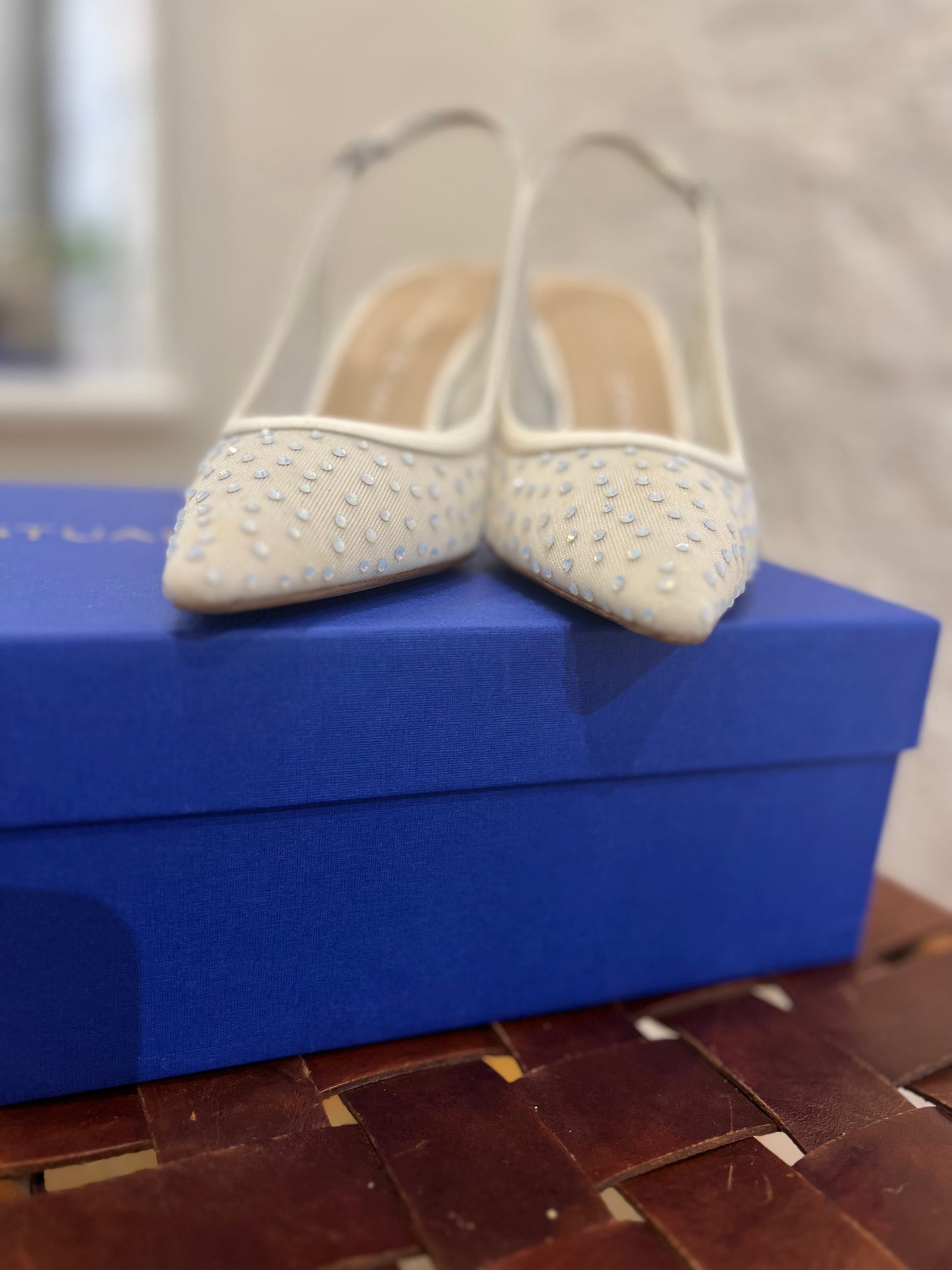 Stuart Weitzman Emilia Mesh 100 Slingback Pumps