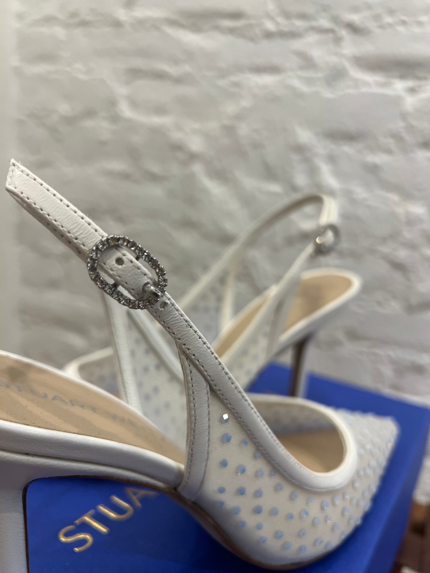 Stuart Weitzman Emilia Mesh 100 Slingback Pumps