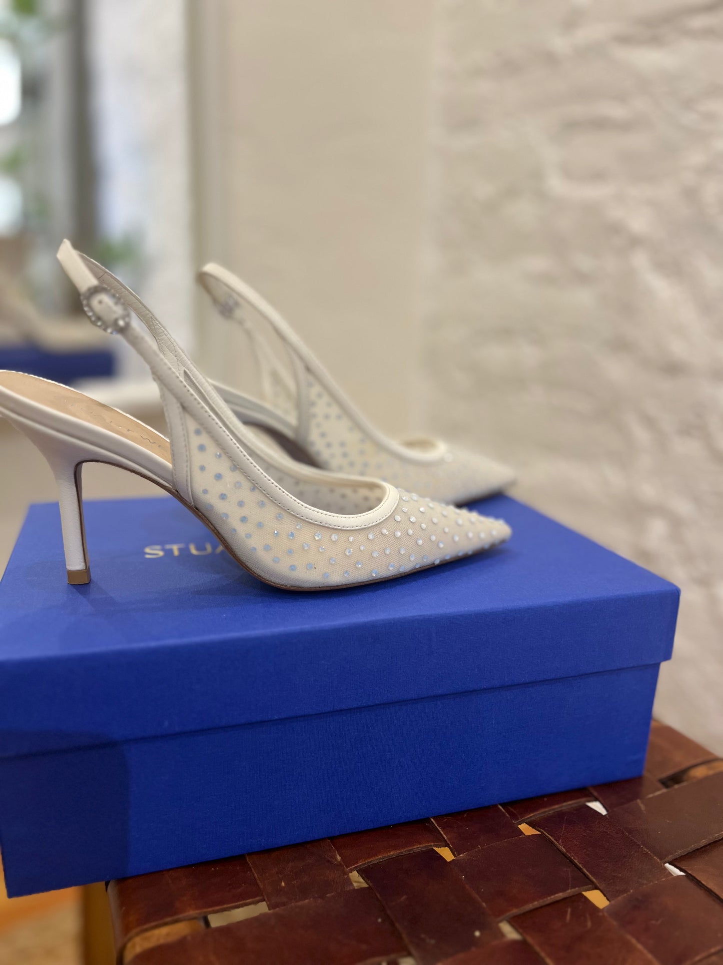 Stuart Weitzman Emilia Mesh 100 Slingback Pumps