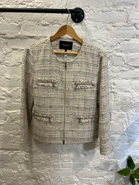 Lafayette 148 New York Tweed Zip-Up Jacket