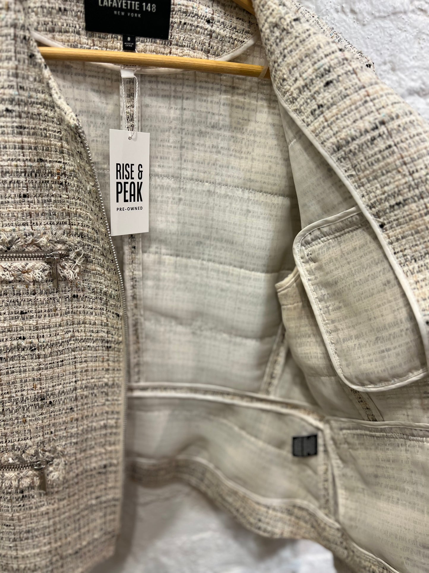 Lafayette 148 New York Tweed Zip-Up Jacket