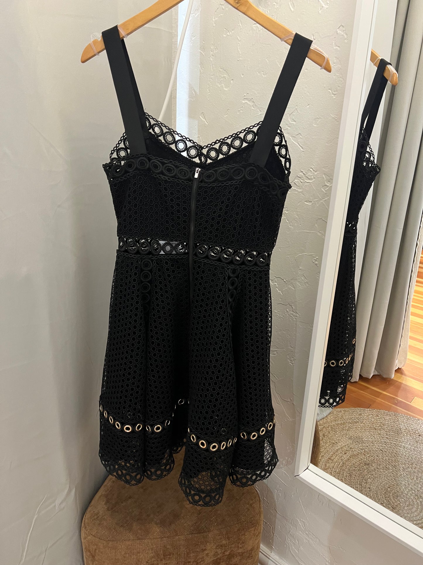 Maje Ravi black fit-and-flare dress