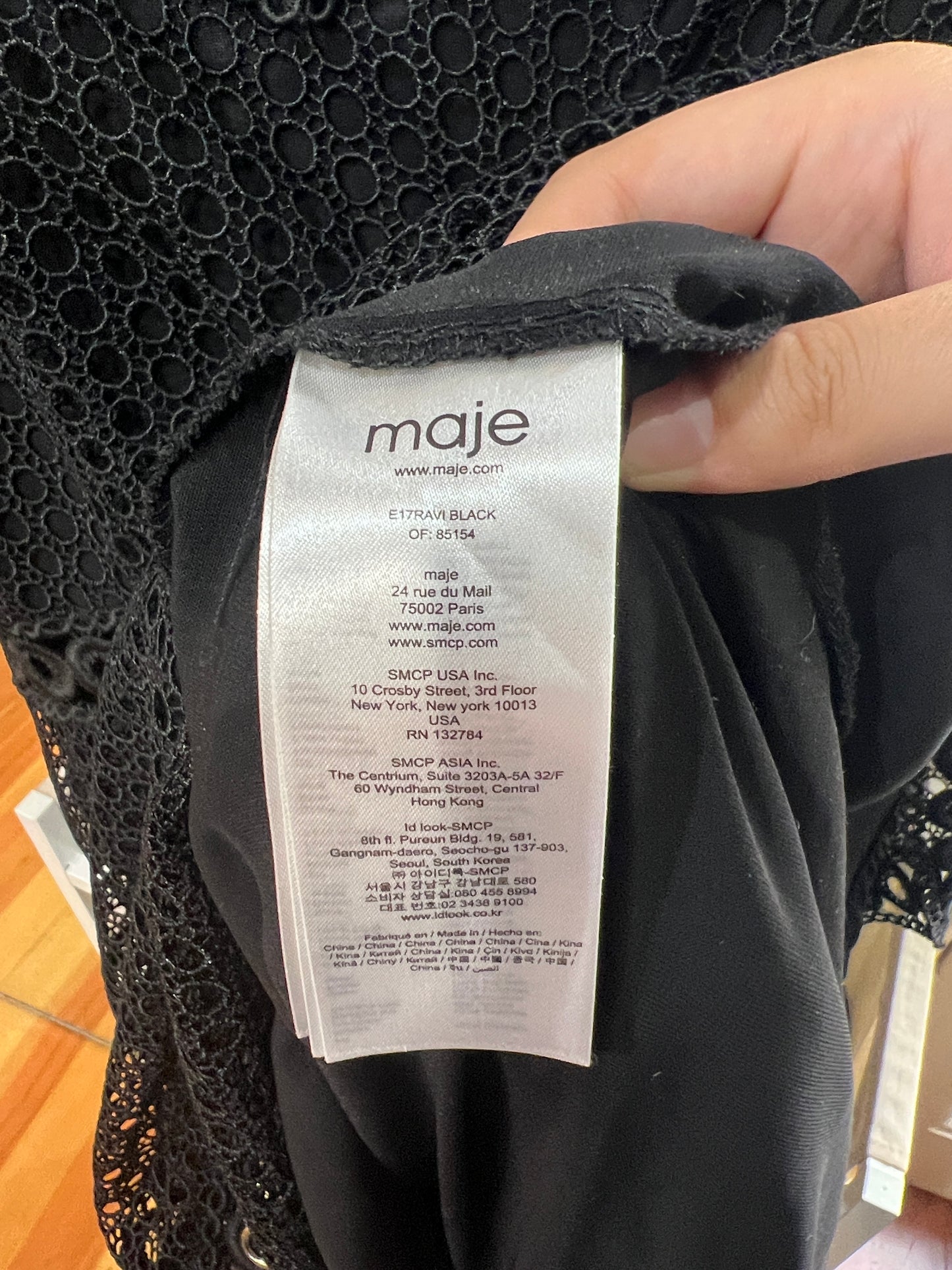 Maje Ravi black fit-and-flare dress