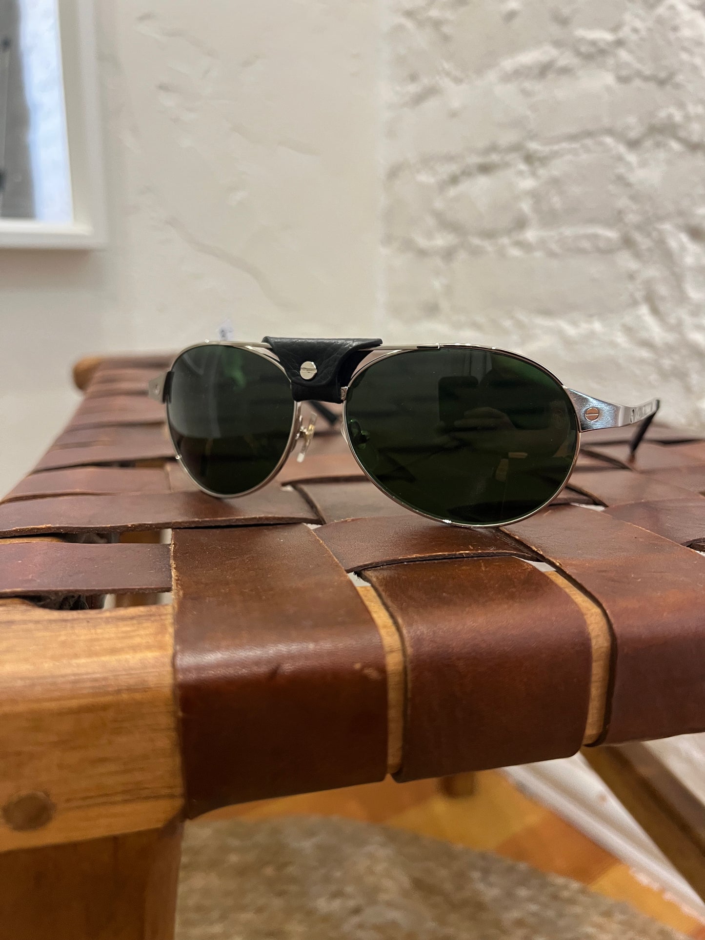 Cartier Metal Santos Dumont Aviator Sunglasses