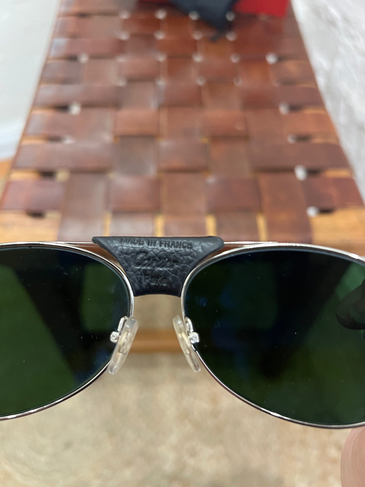 Cartier Metal Santos Dumont Aviator Sunglasses