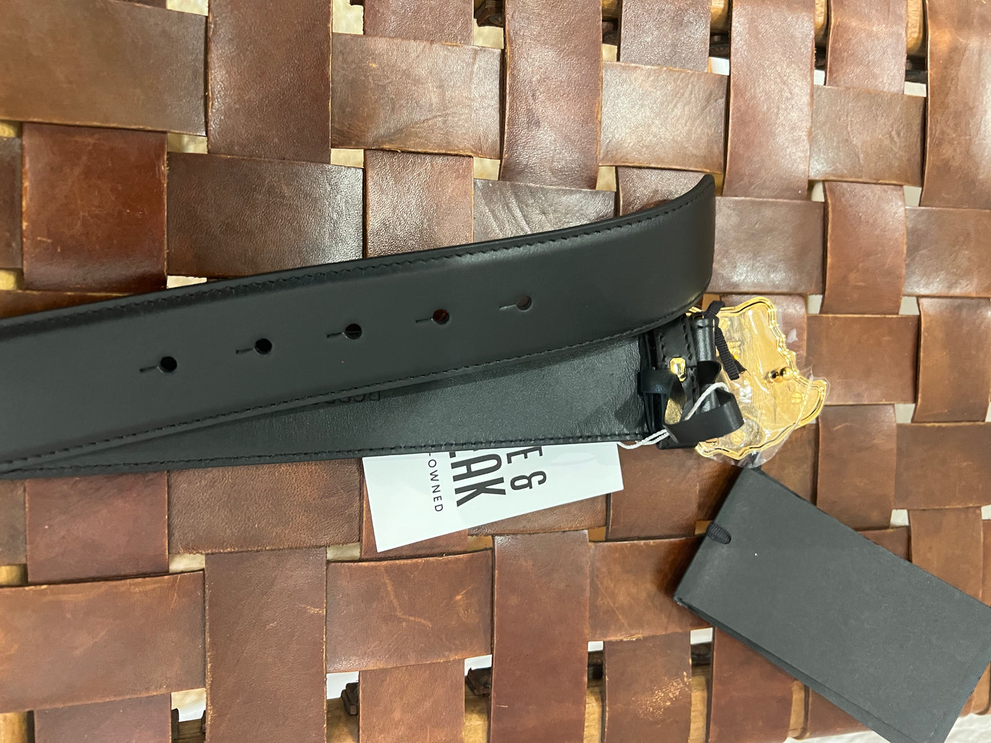 Versace Medusa Embellished Leather Belt