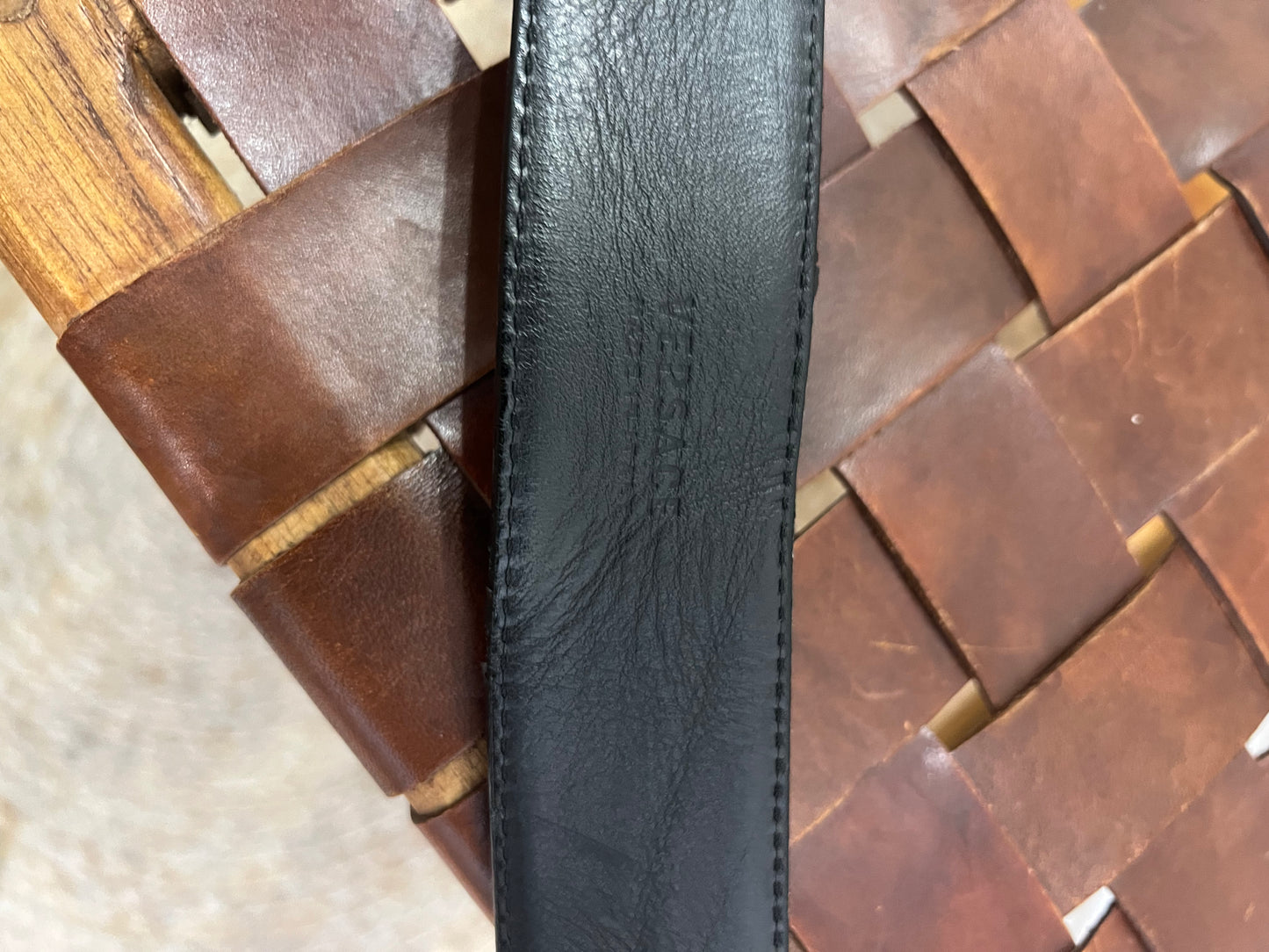 Versace Medusa Leather Belt in Silver