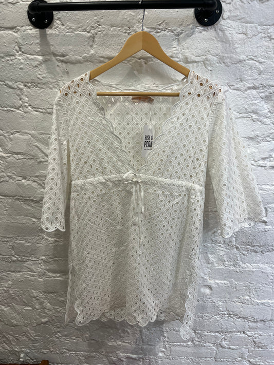 Tory Burch White Eyelet Cover Up