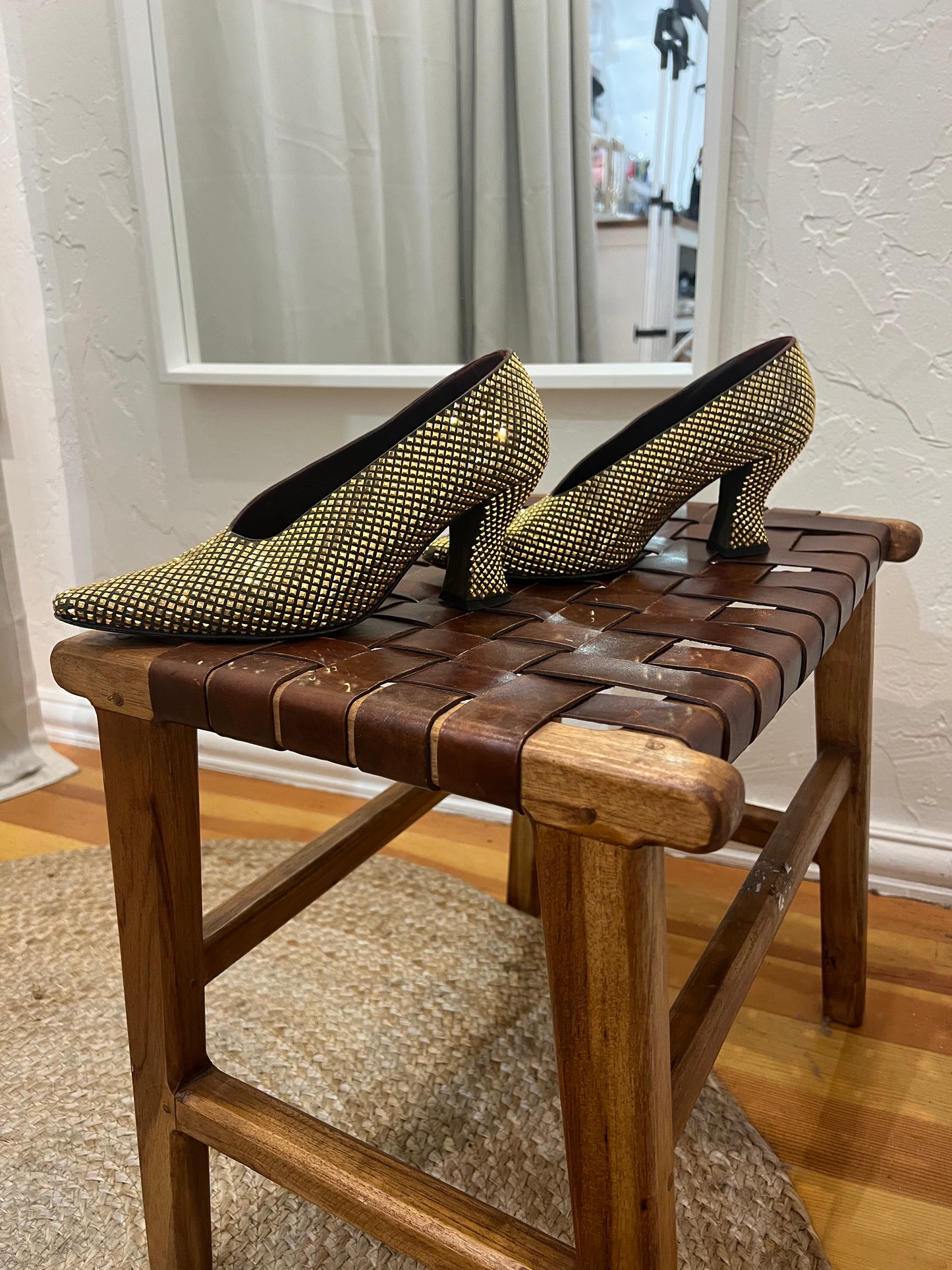 Bottega Veneta Almond Crystal-Embellished Pumps