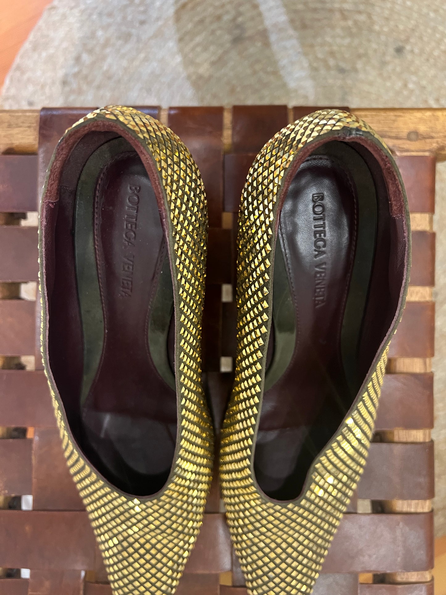 Bottega Veneta Almond Crystal-Embellished Pumps