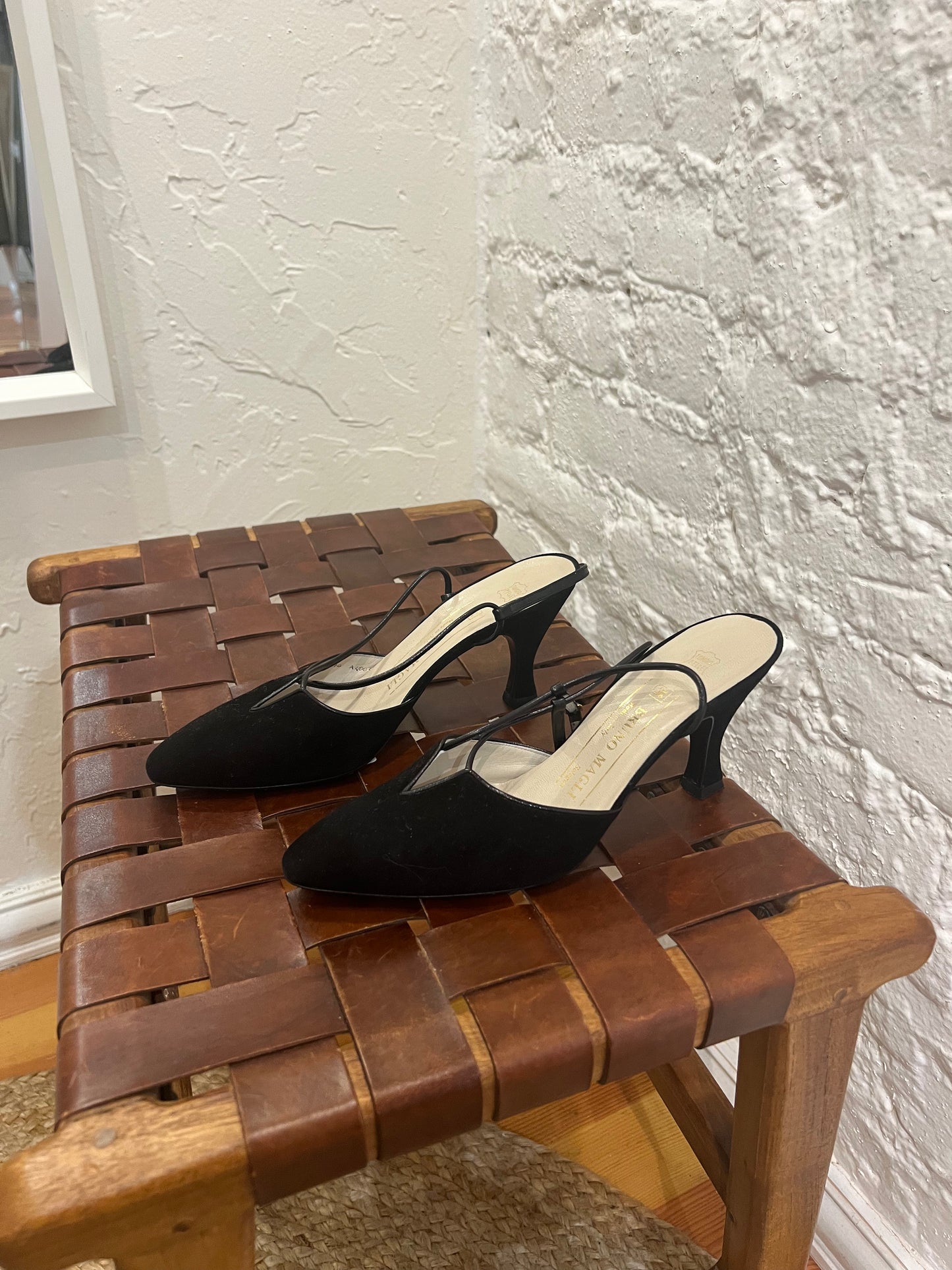 Bruno Magli black slingback shoes