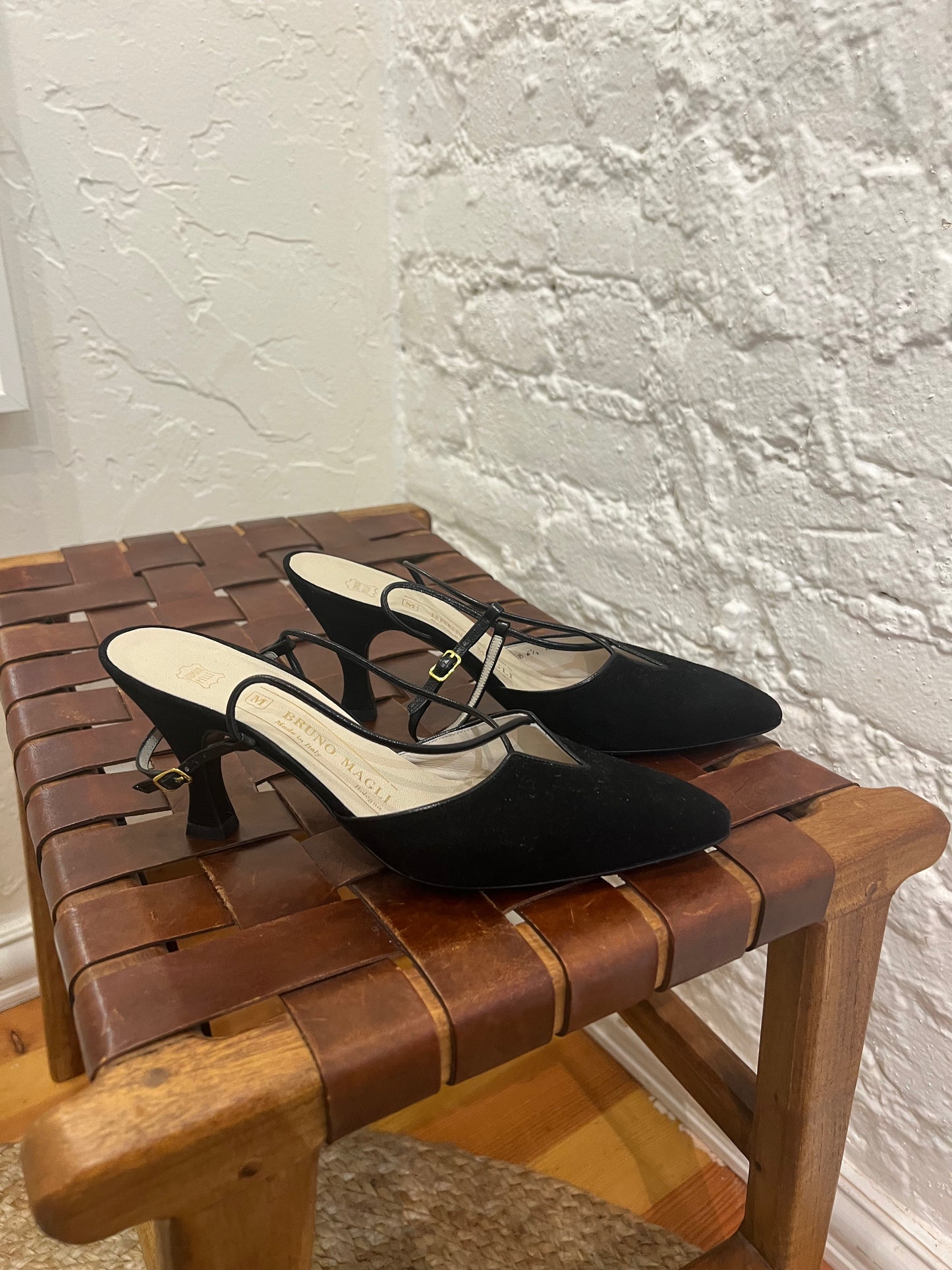 Bruno Magli black slingback shoes