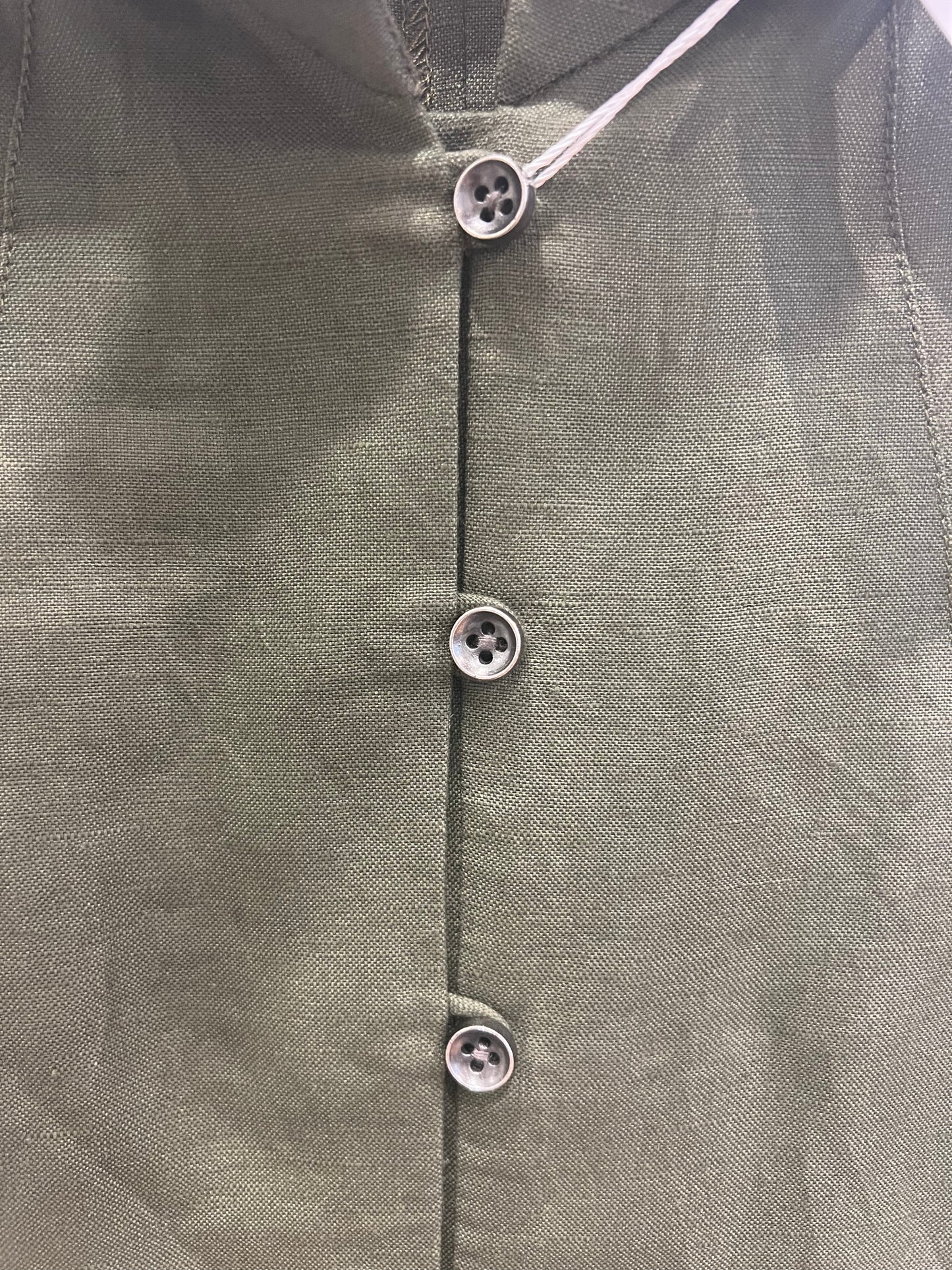 Maxi dark green linen dress