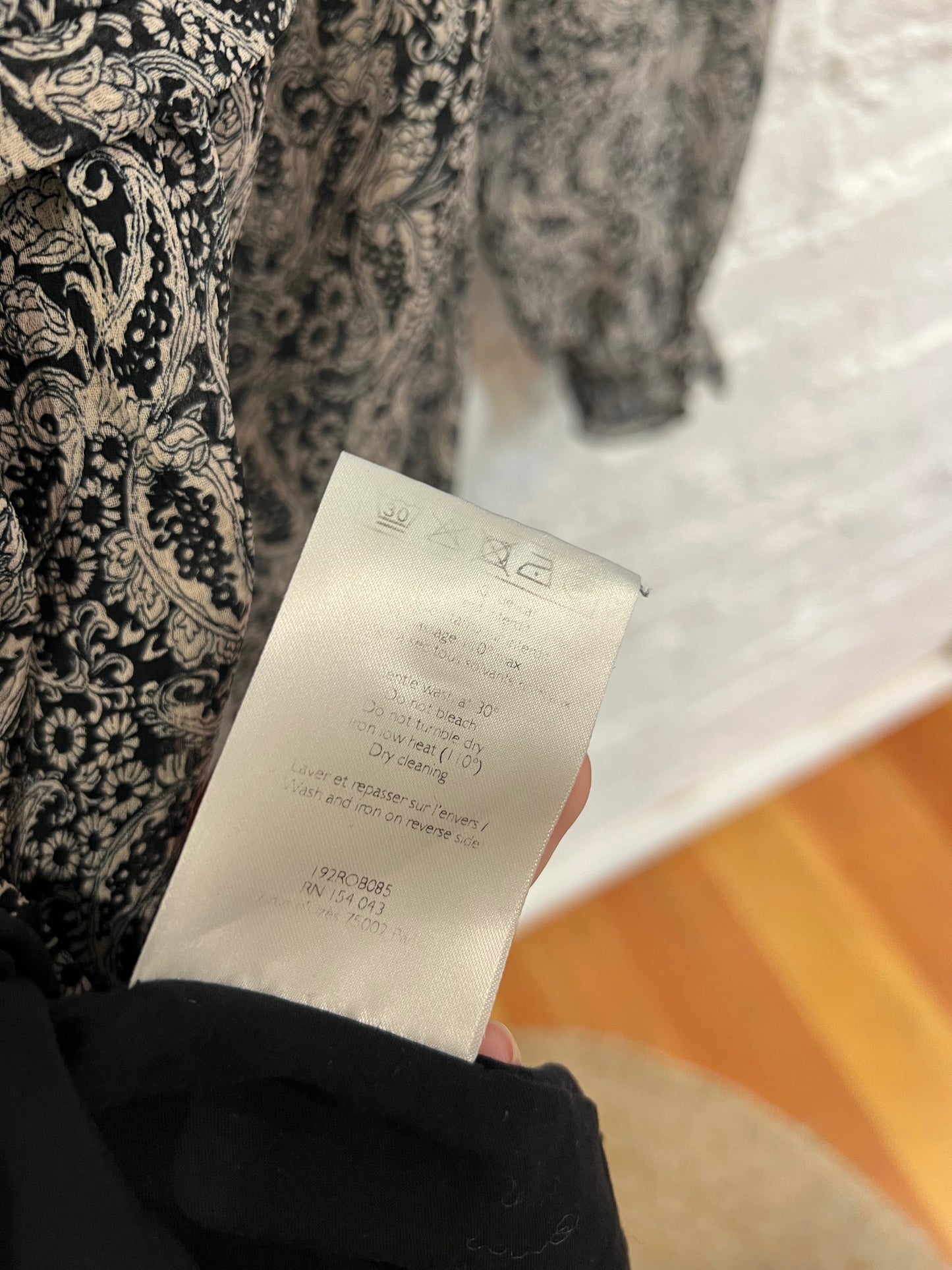 Sezane mock neck black floral dress