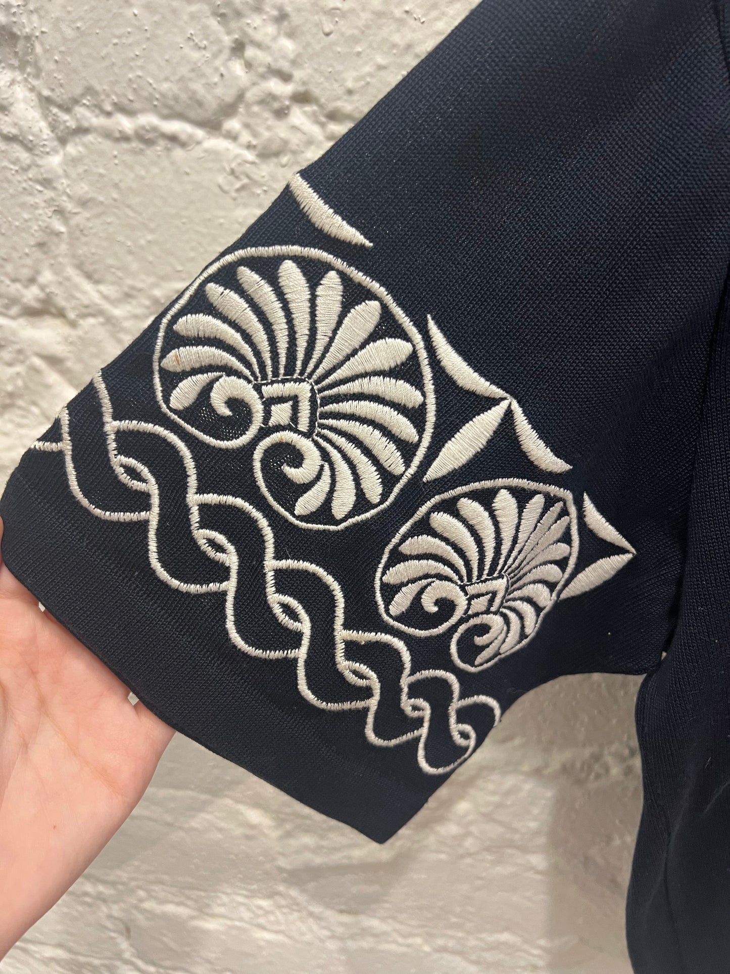 Valentino Studio Vintage navy padded shoulder top