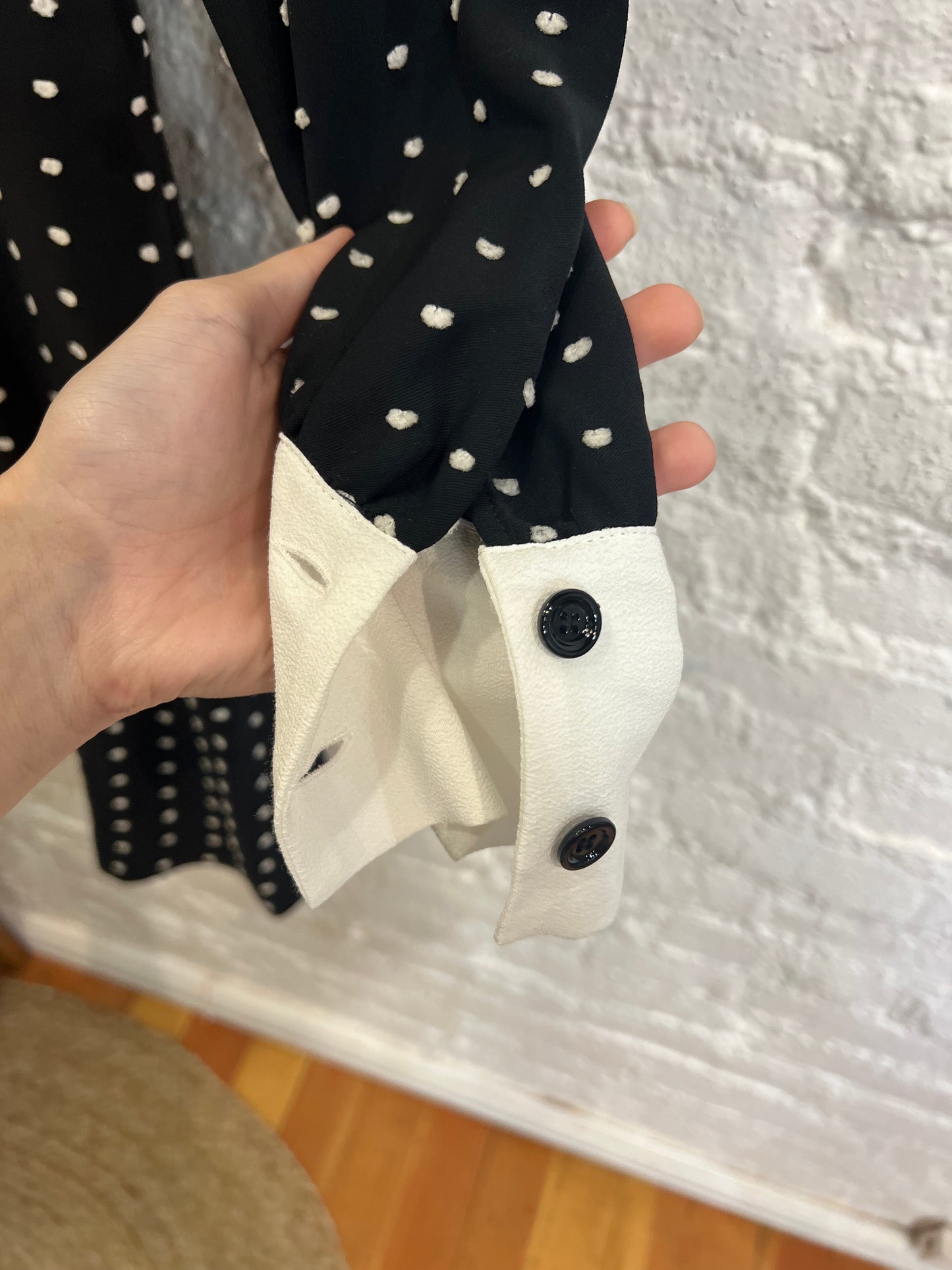 Maje black and white heart print dress