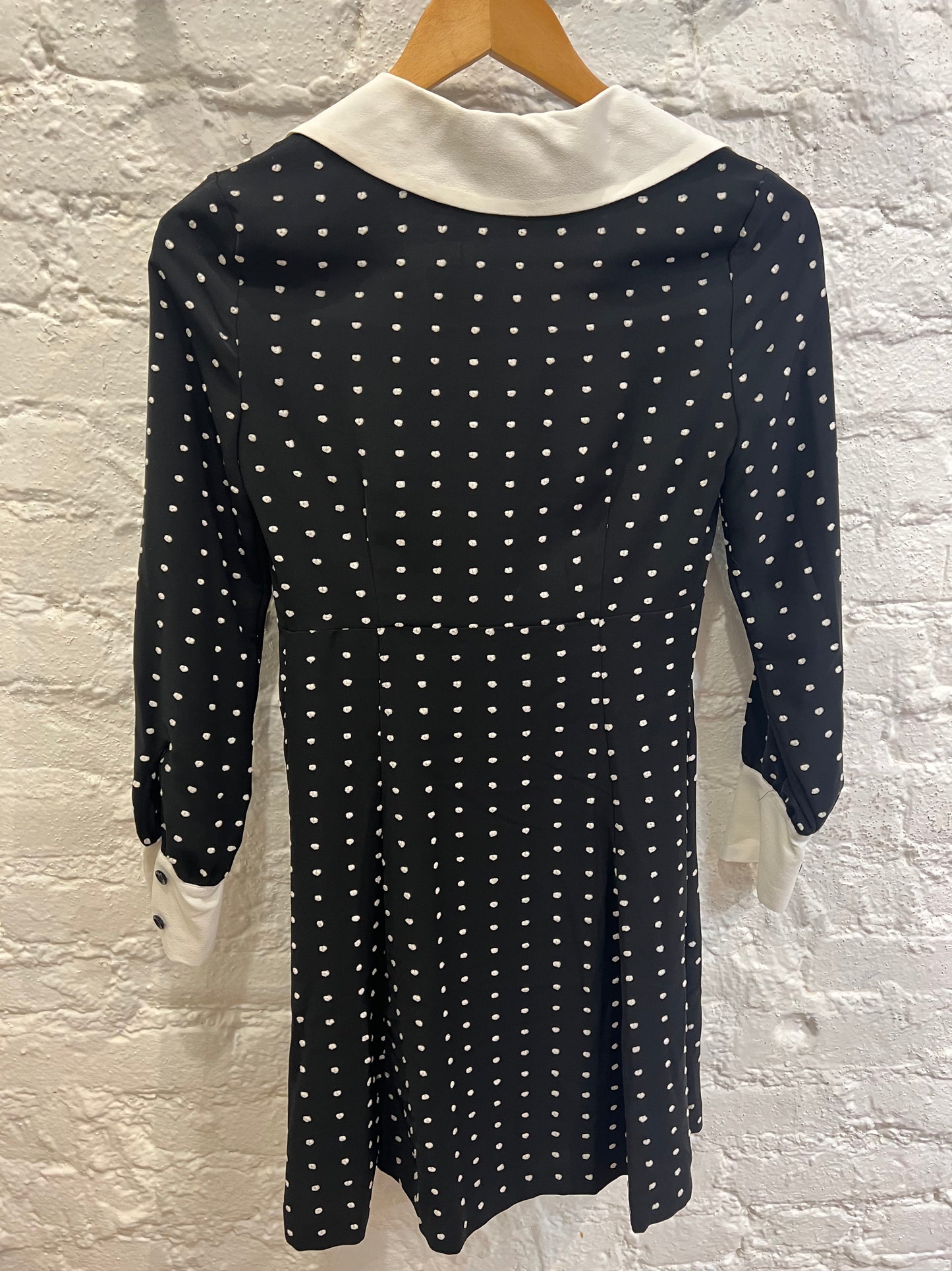 Maje black and white heart print dress