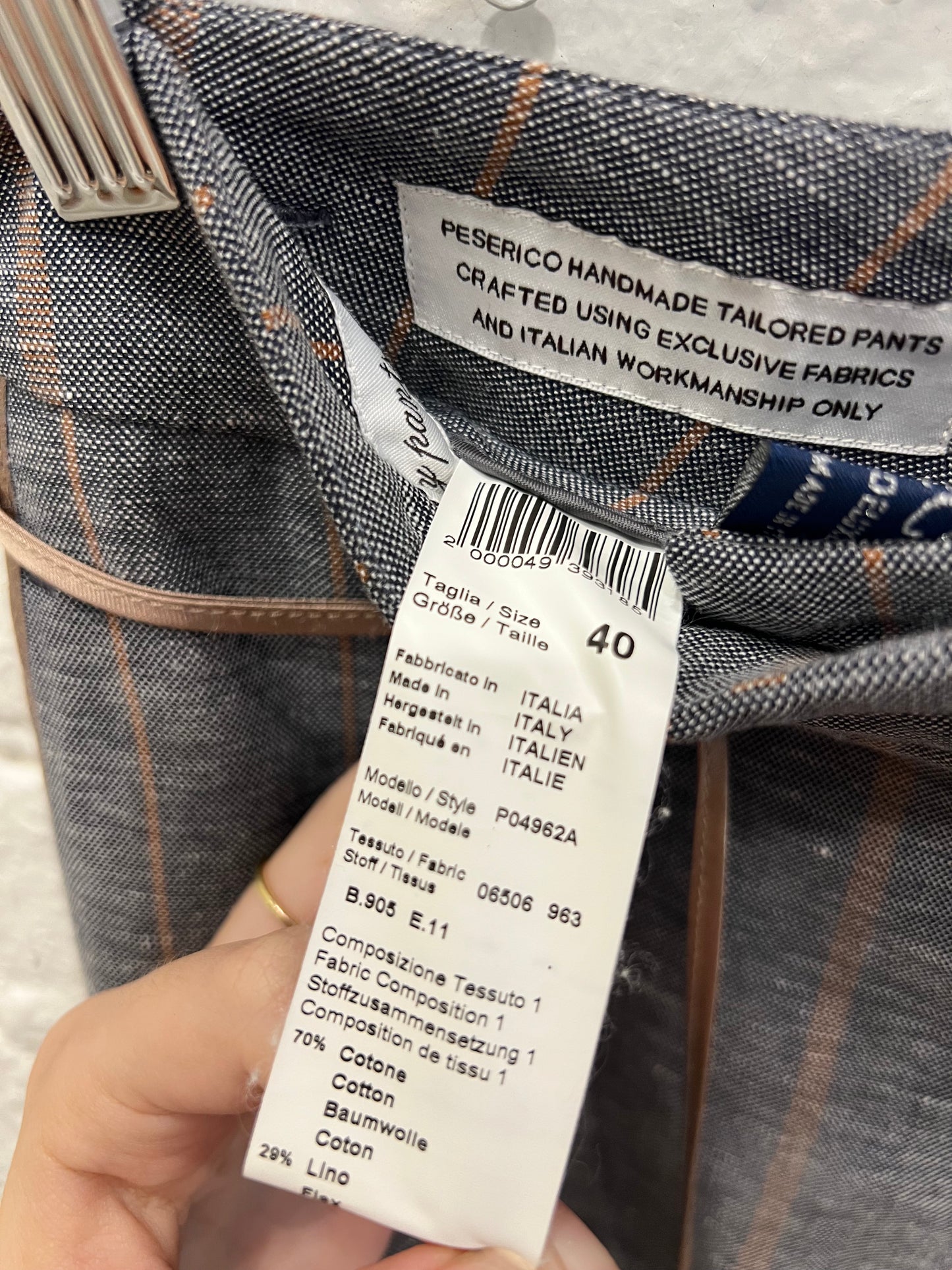 Peserico grey striped pants