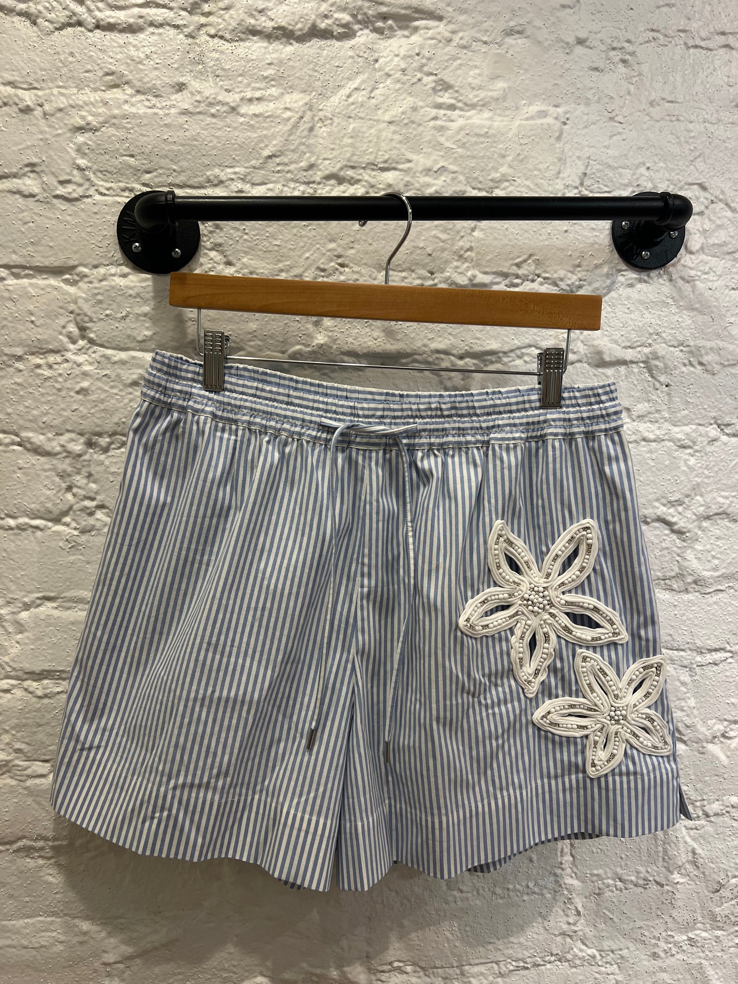 Sandro blue/white striped shorts