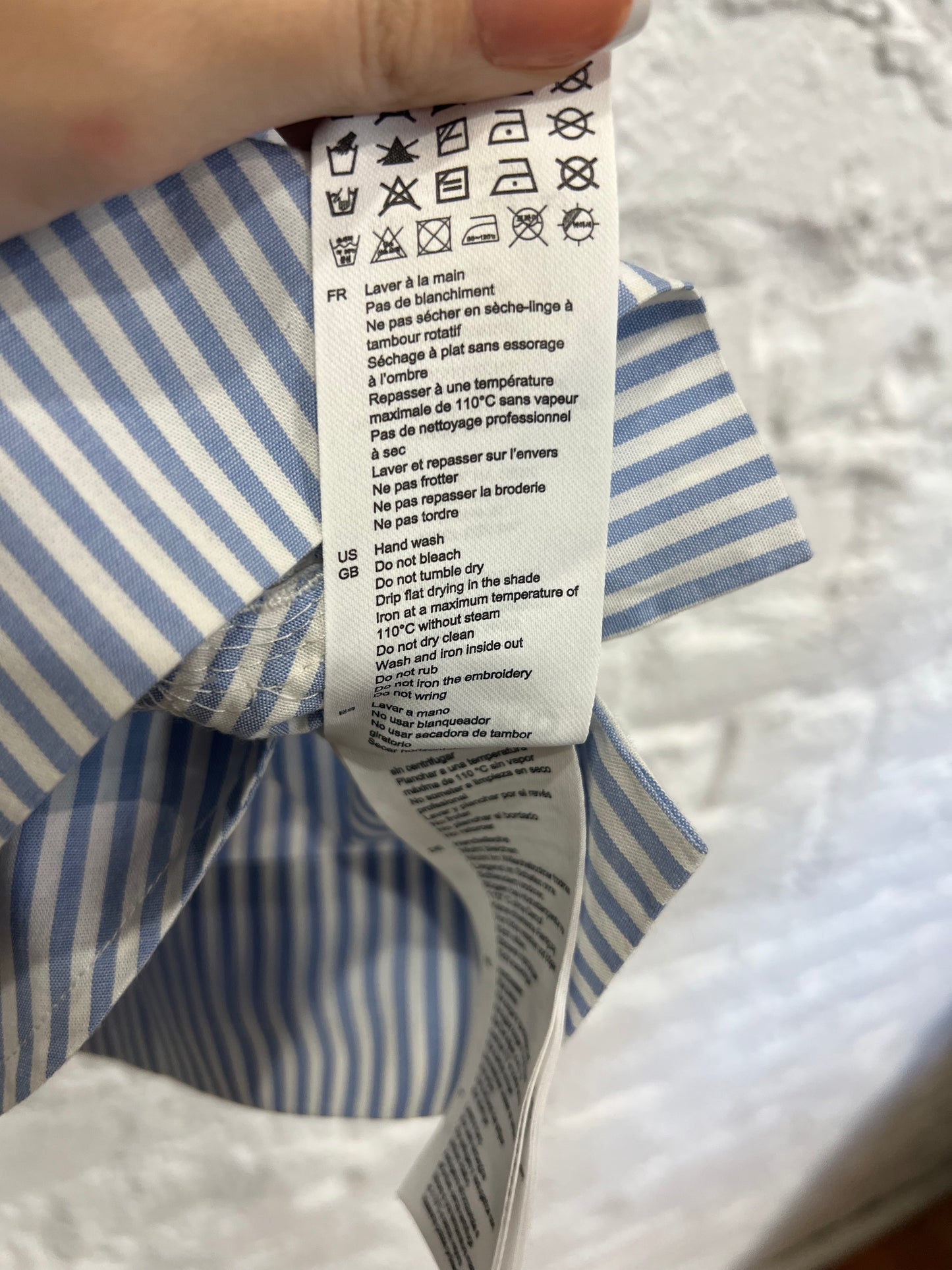 Sandro blue/white striped shorts