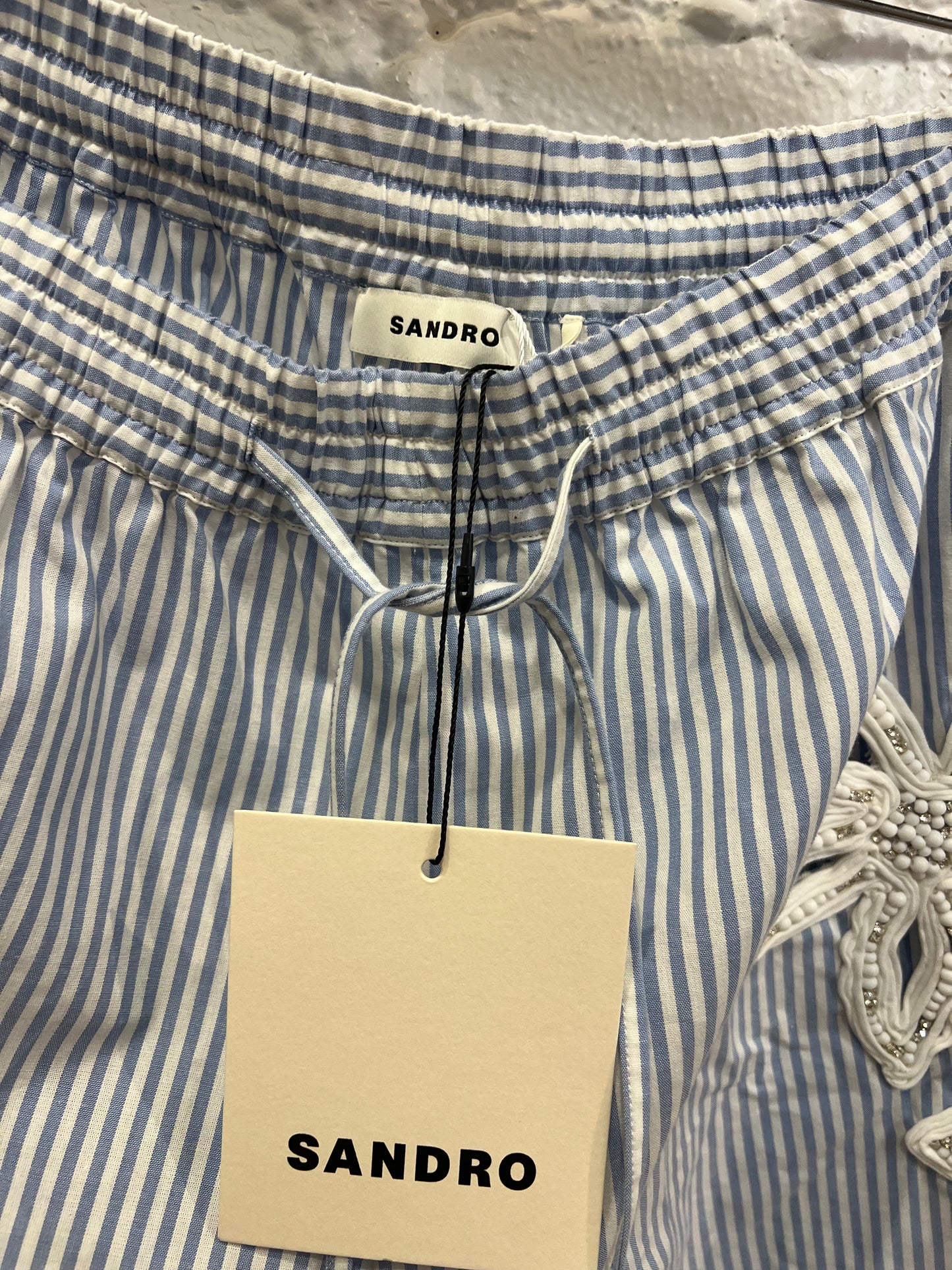 Sandro blue/white striped shorts