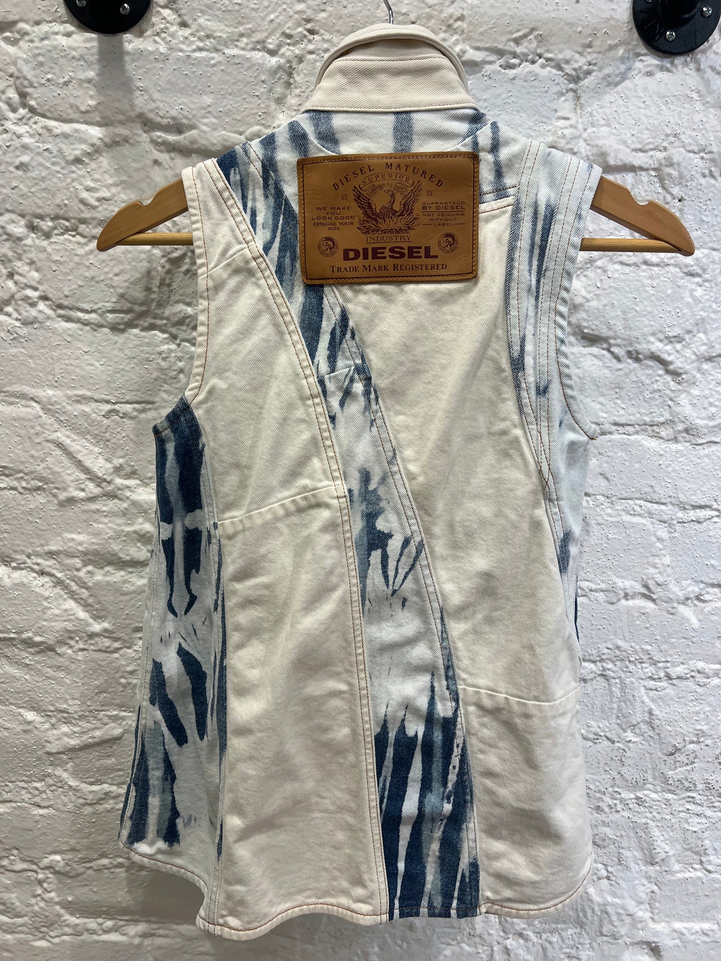 DIESEL denim light blue button down vest