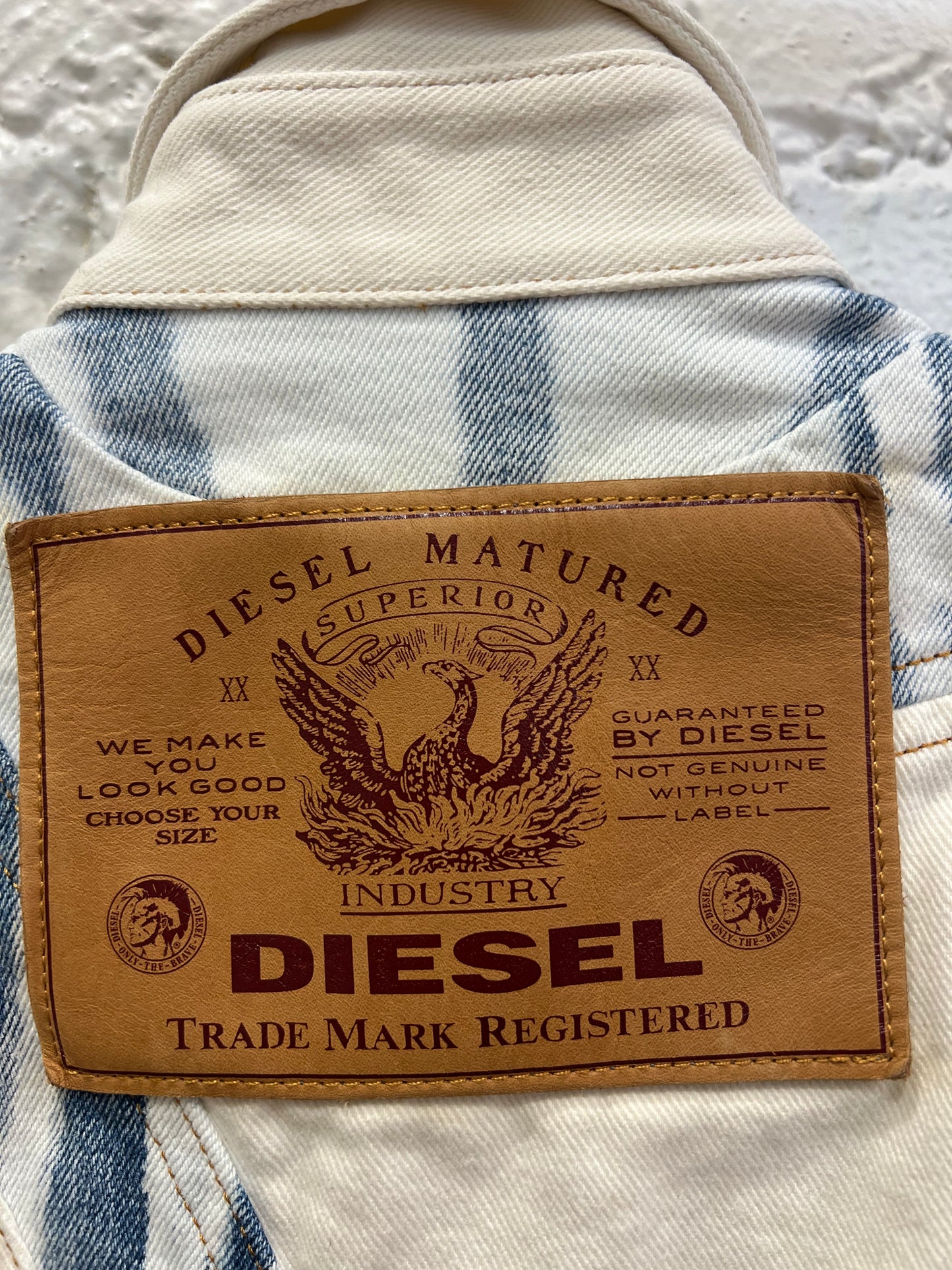 DIESEL denim light blue button down vest