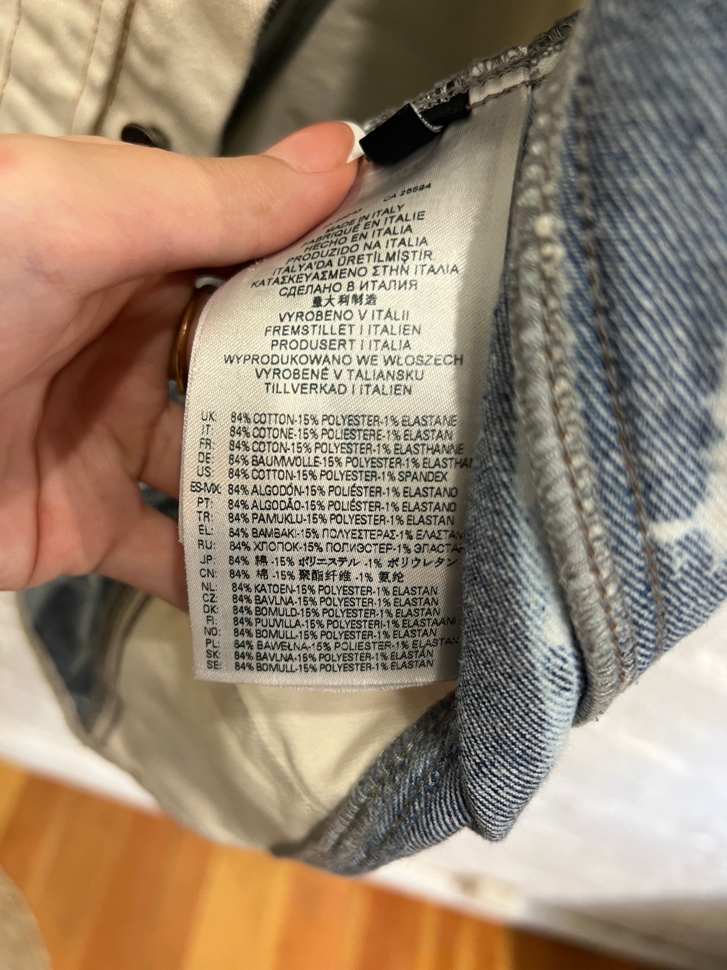 DIESEL denim light blue button down vest
