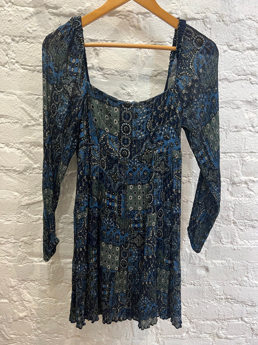 Sezane Joyce navy golden thread dress