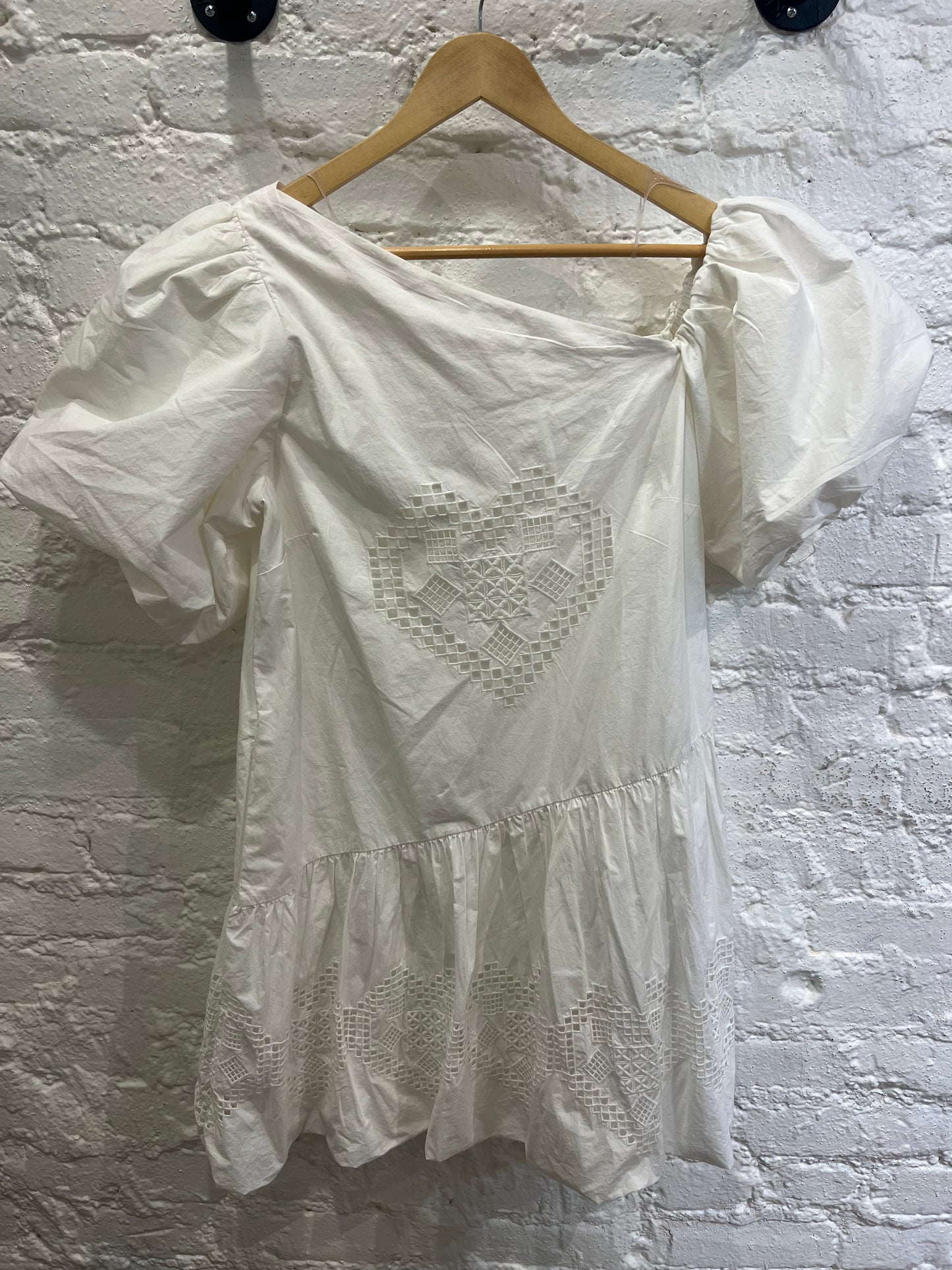 Rhode white puff shoulder dress