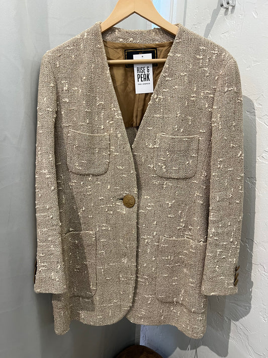 Fendi beige tweed blazer