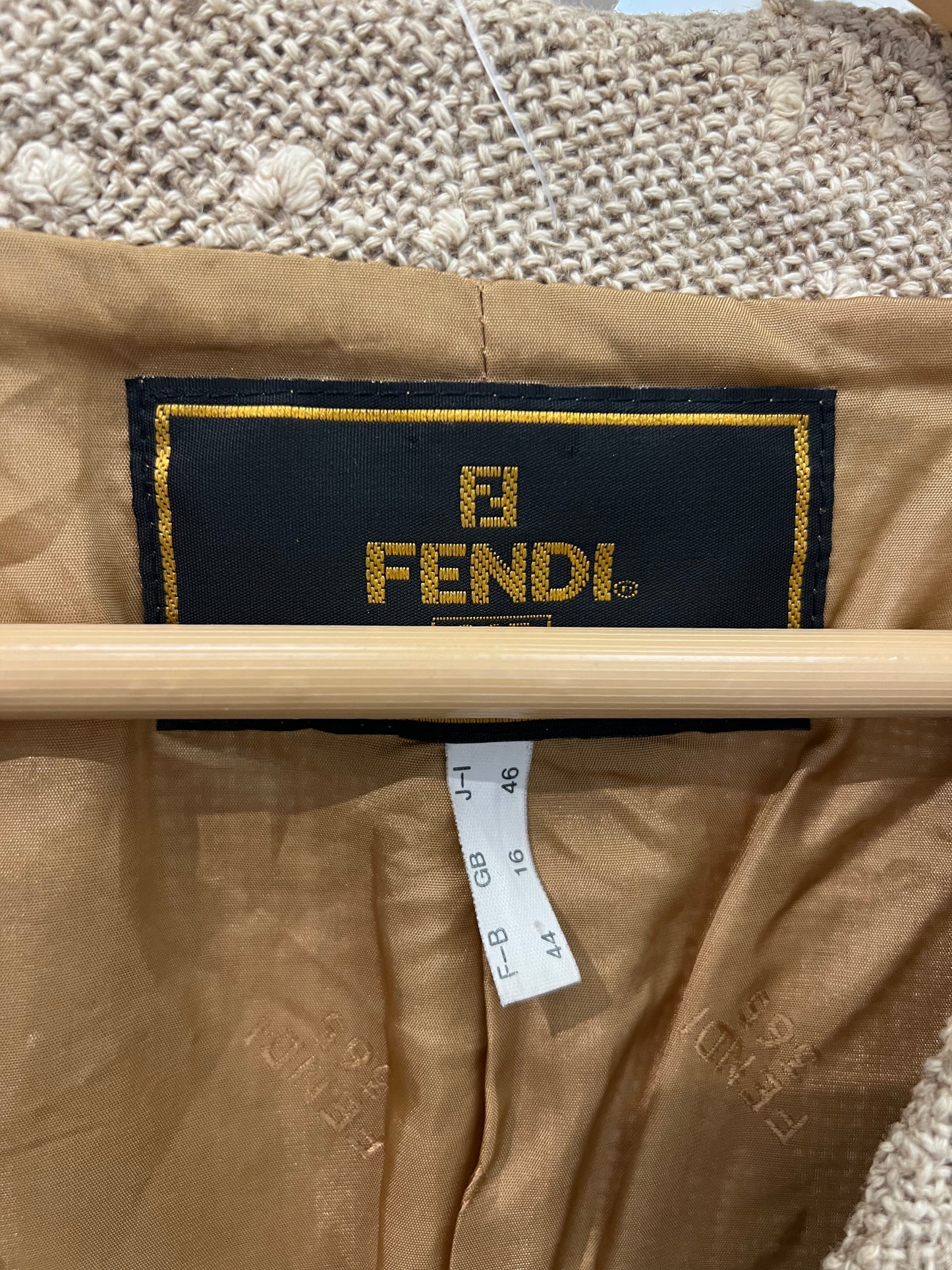 Fendi beige tweed blazer