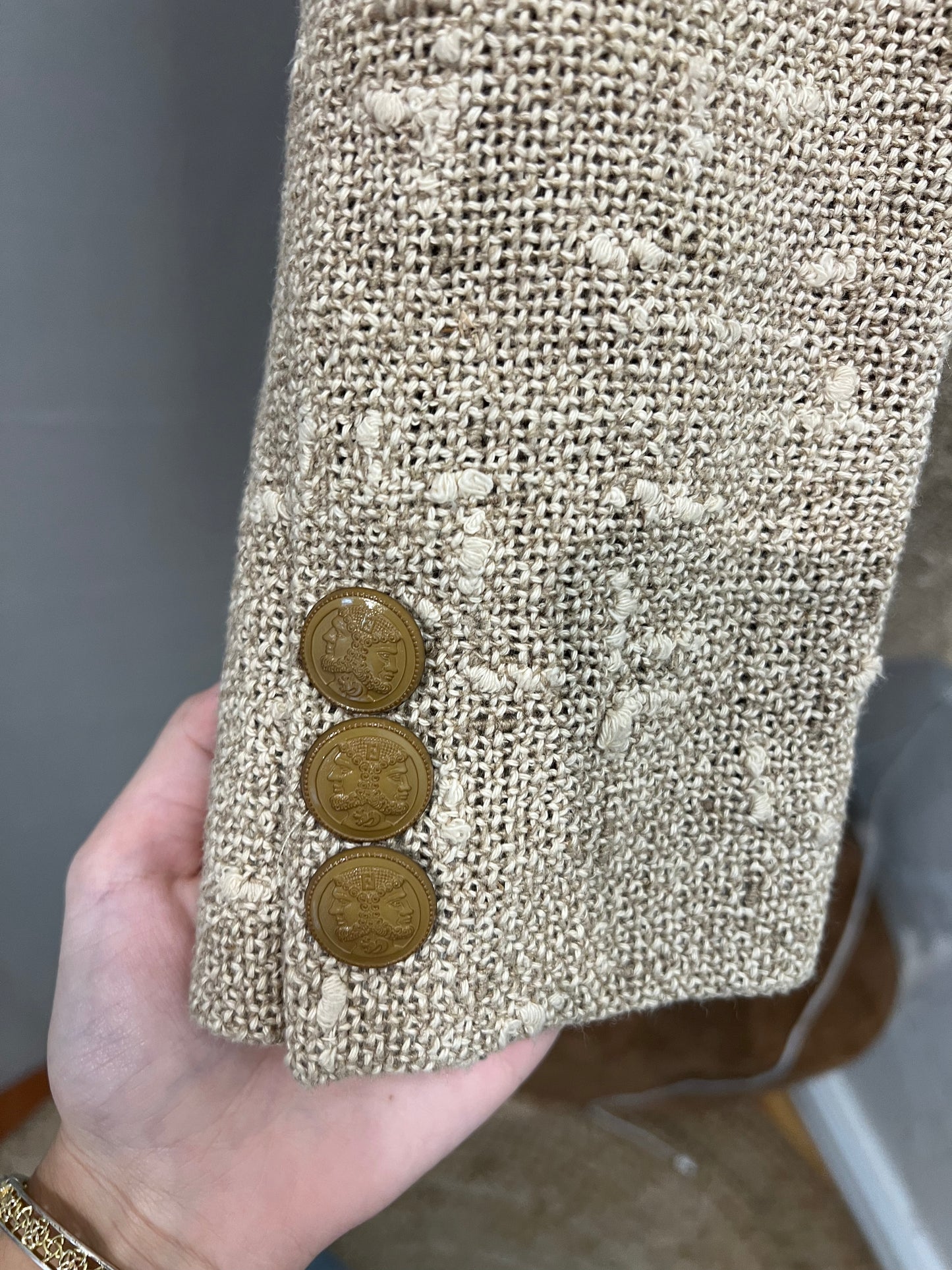 Fendi beige tweed blazer
