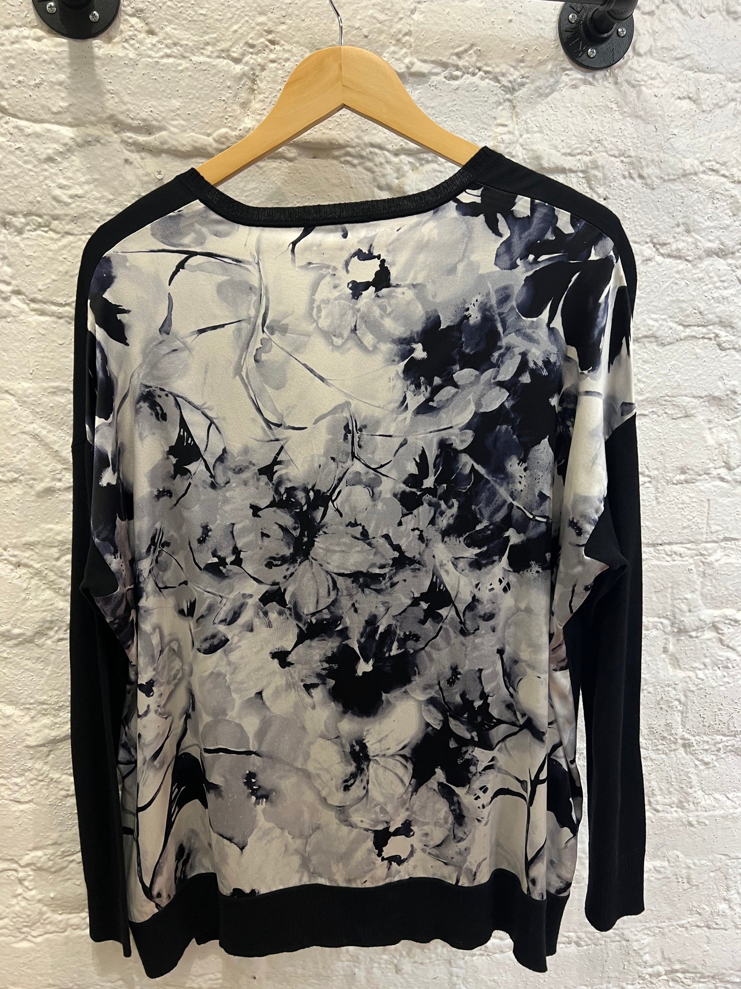 St.John black/floral sweater