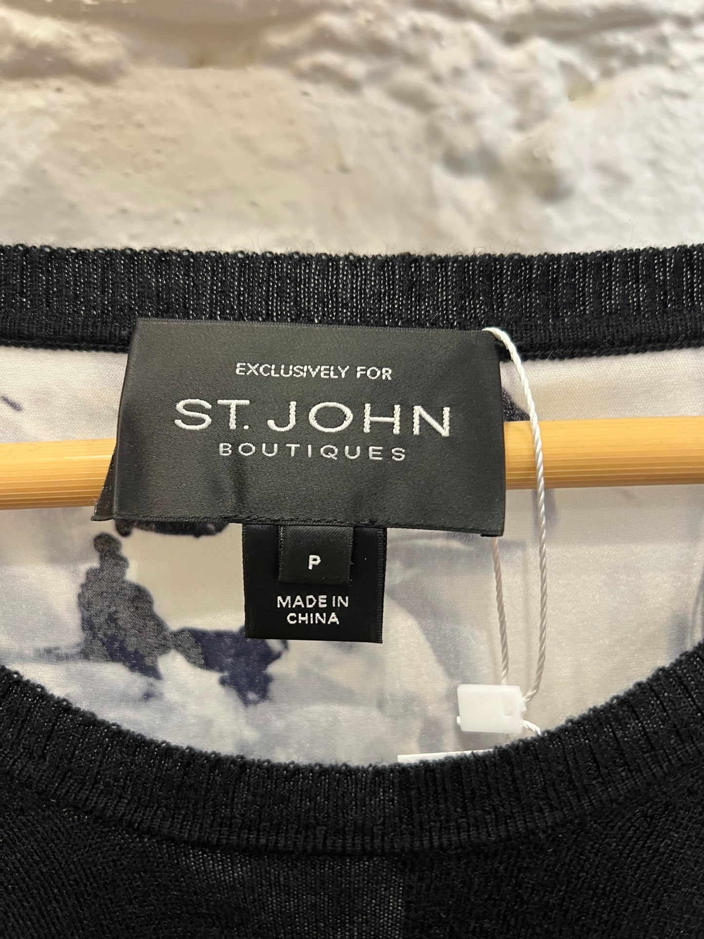 St.John black/floral sweater