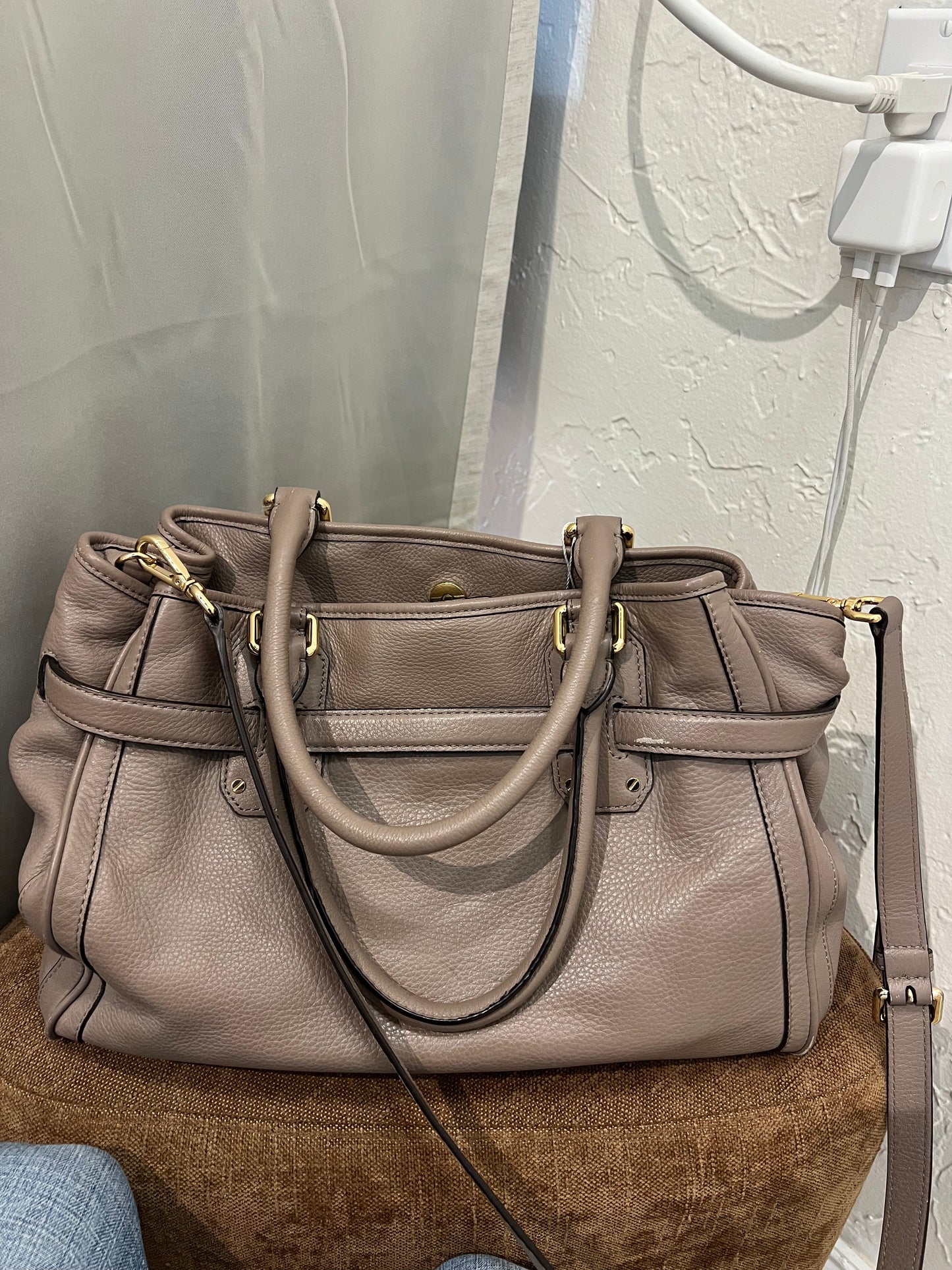 Michael Kors Hudson grey satchel bag