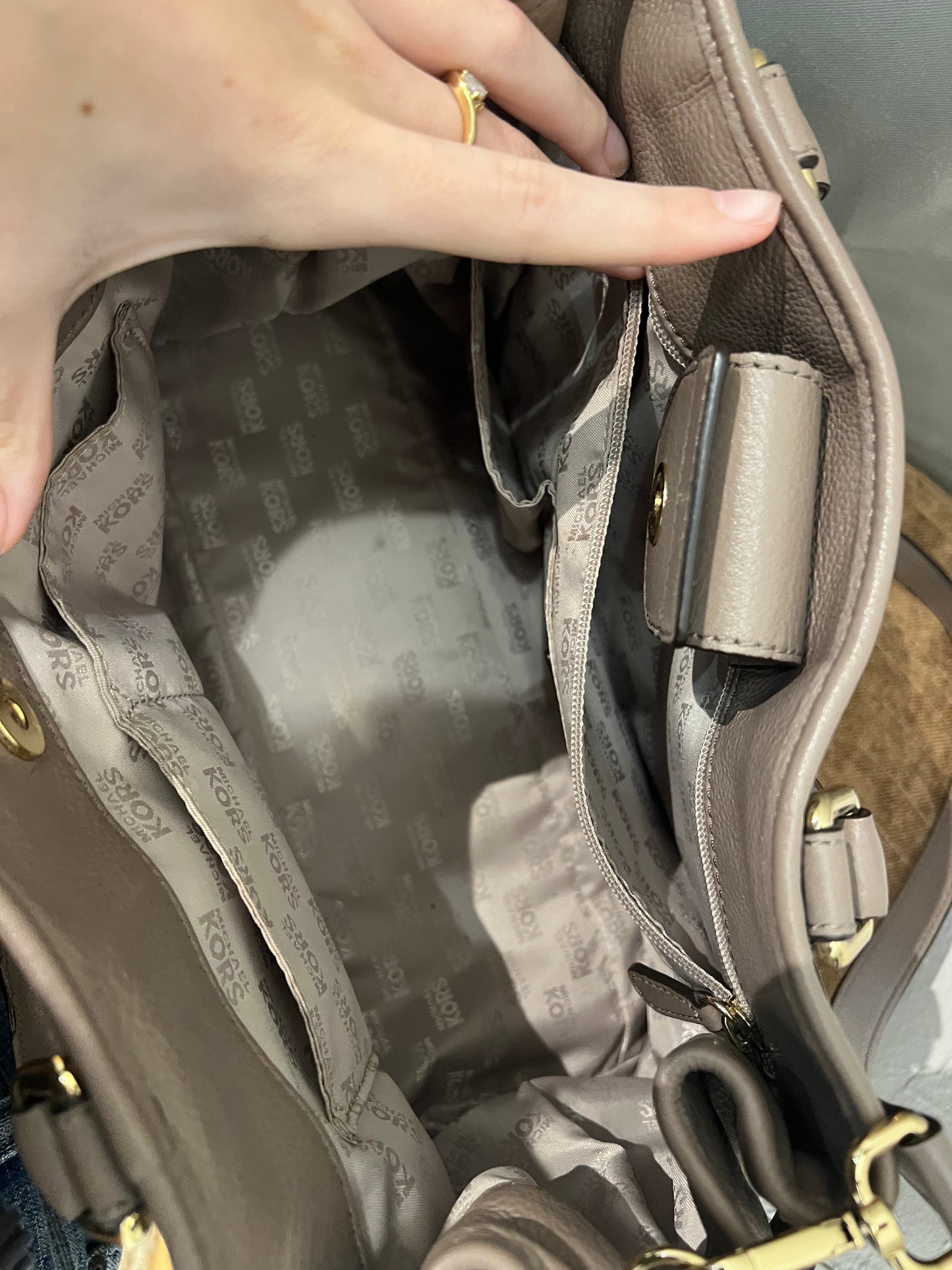 Michael Kors Hudson grey satchel bag