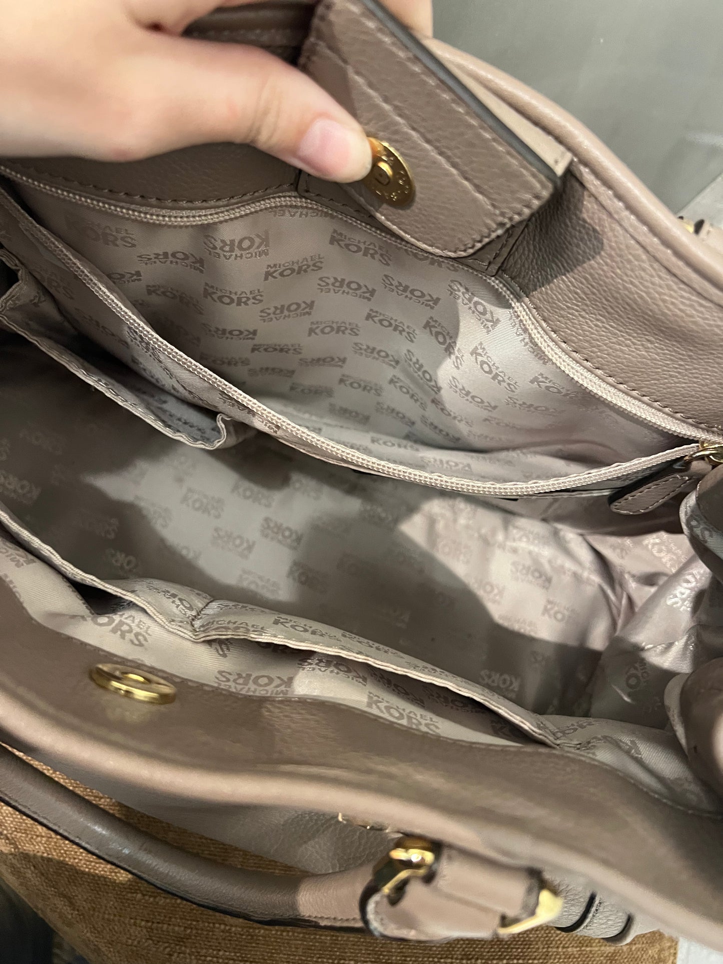 Michael Kors Hudson grey satchel bag