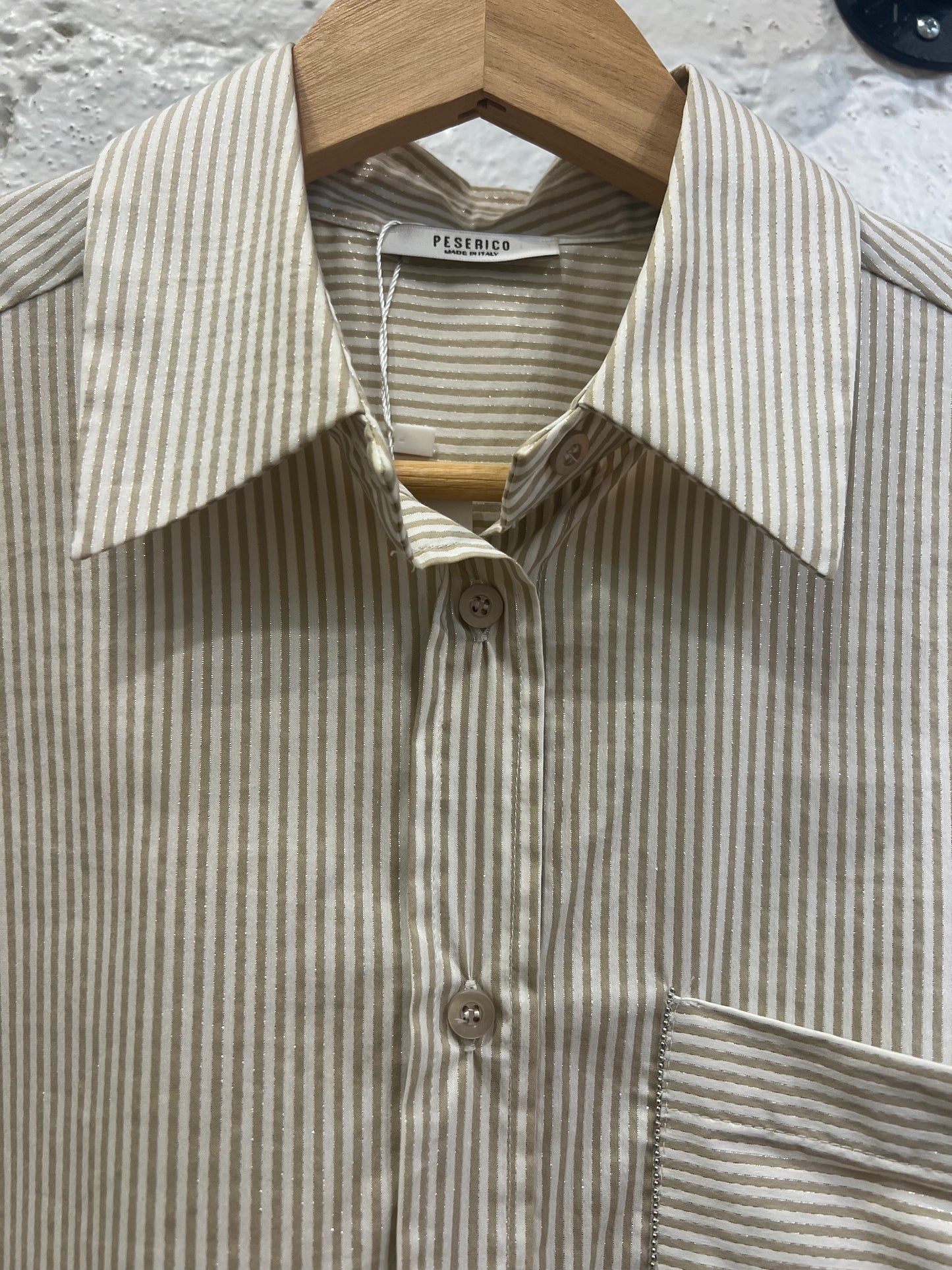 Peserico crop striped longlseeve
