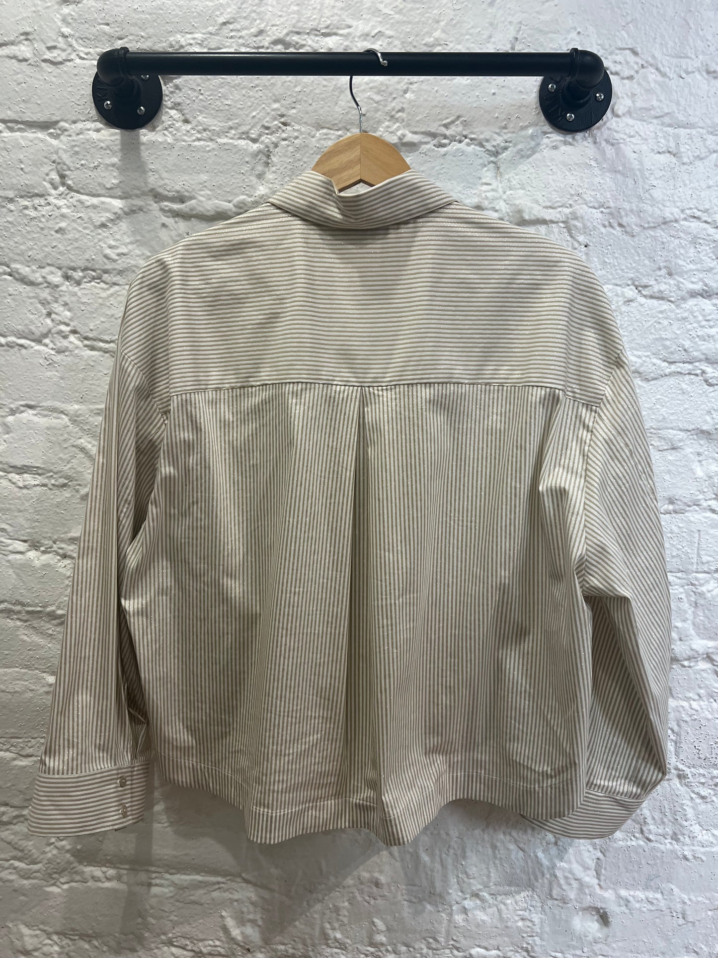 Peserico crop striped longlseeve