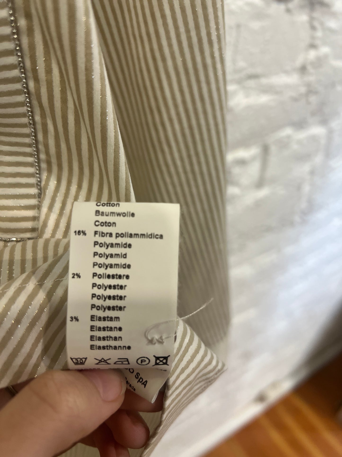 Peserico crop striped longlseeve
