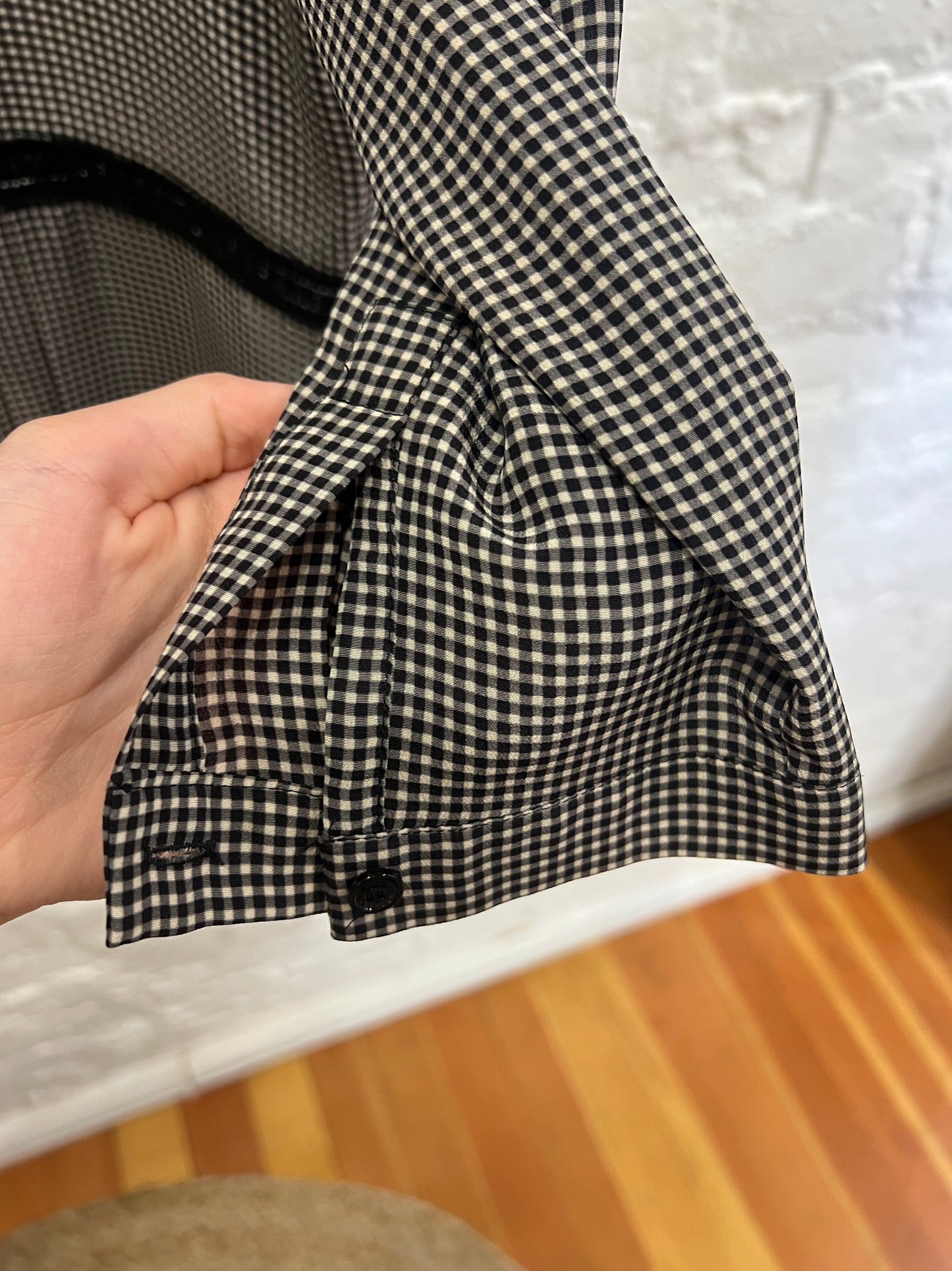 Weekend MaxMara black/white gingham blouse