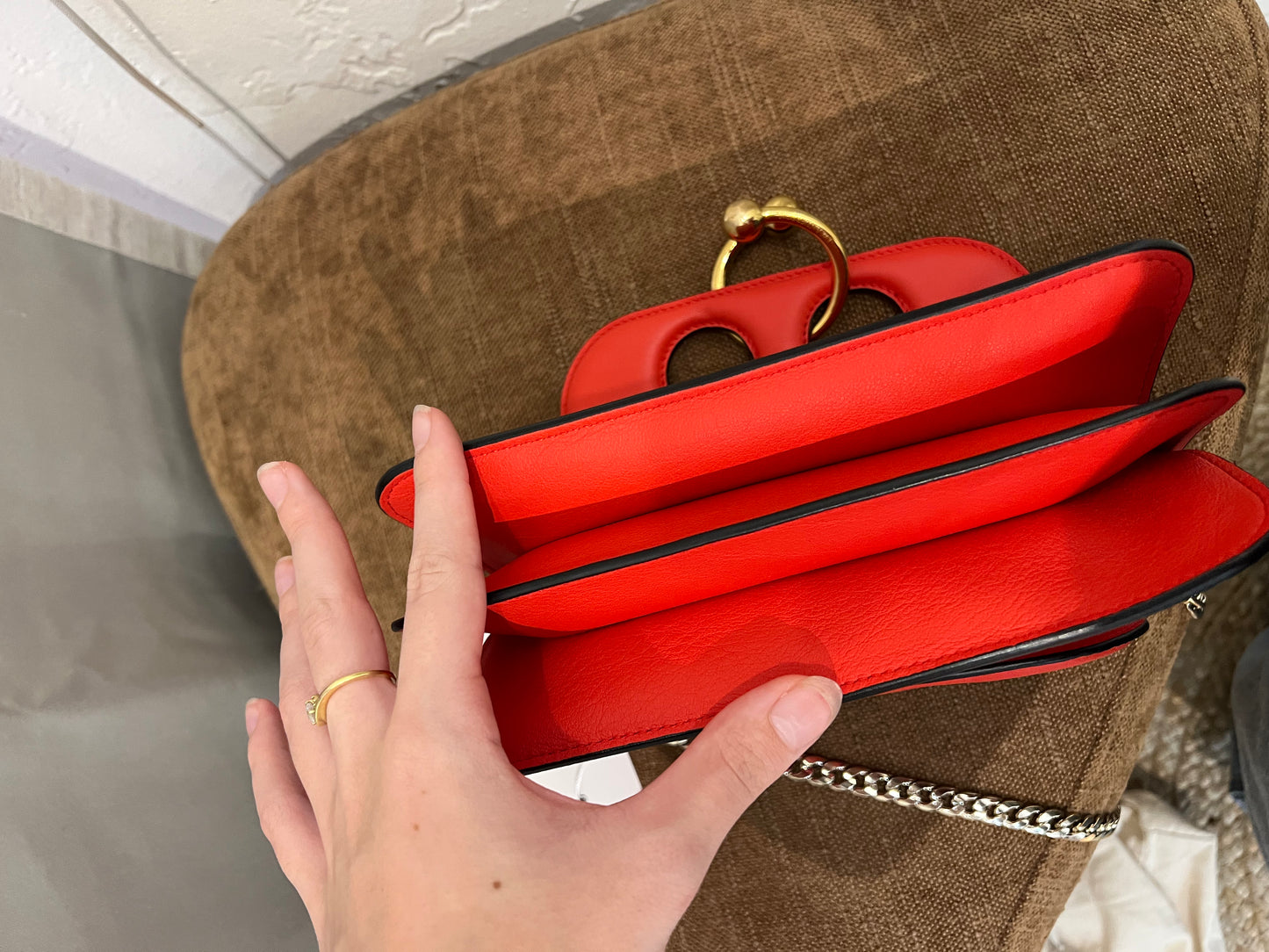J.W. Anderson Pierce red chain mini crossbody