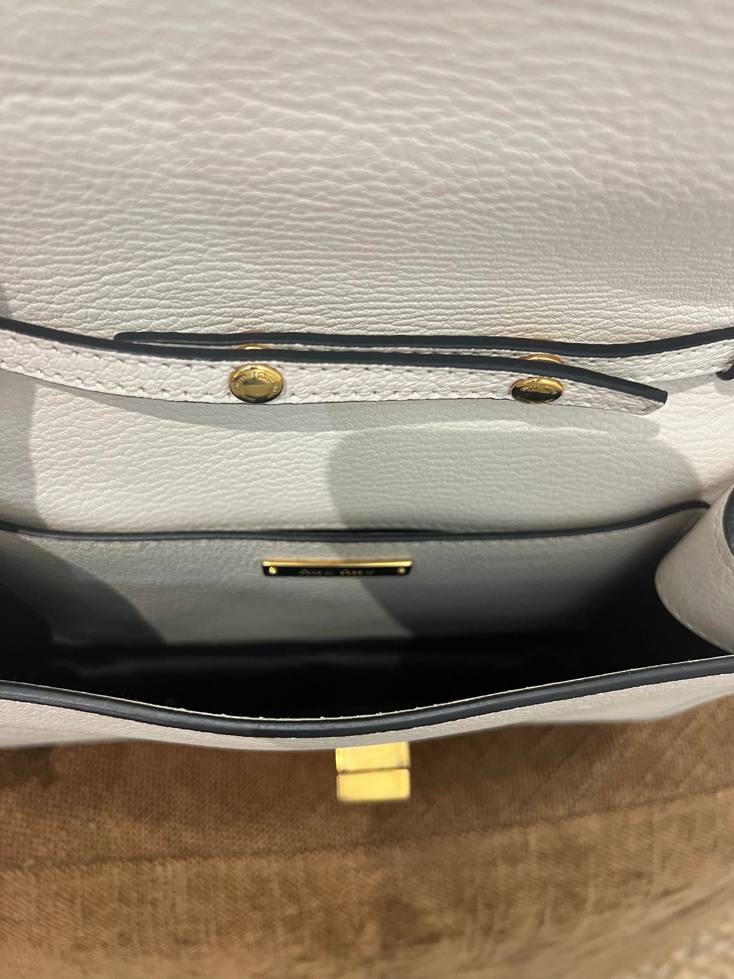 Miu Miu white Madras bag