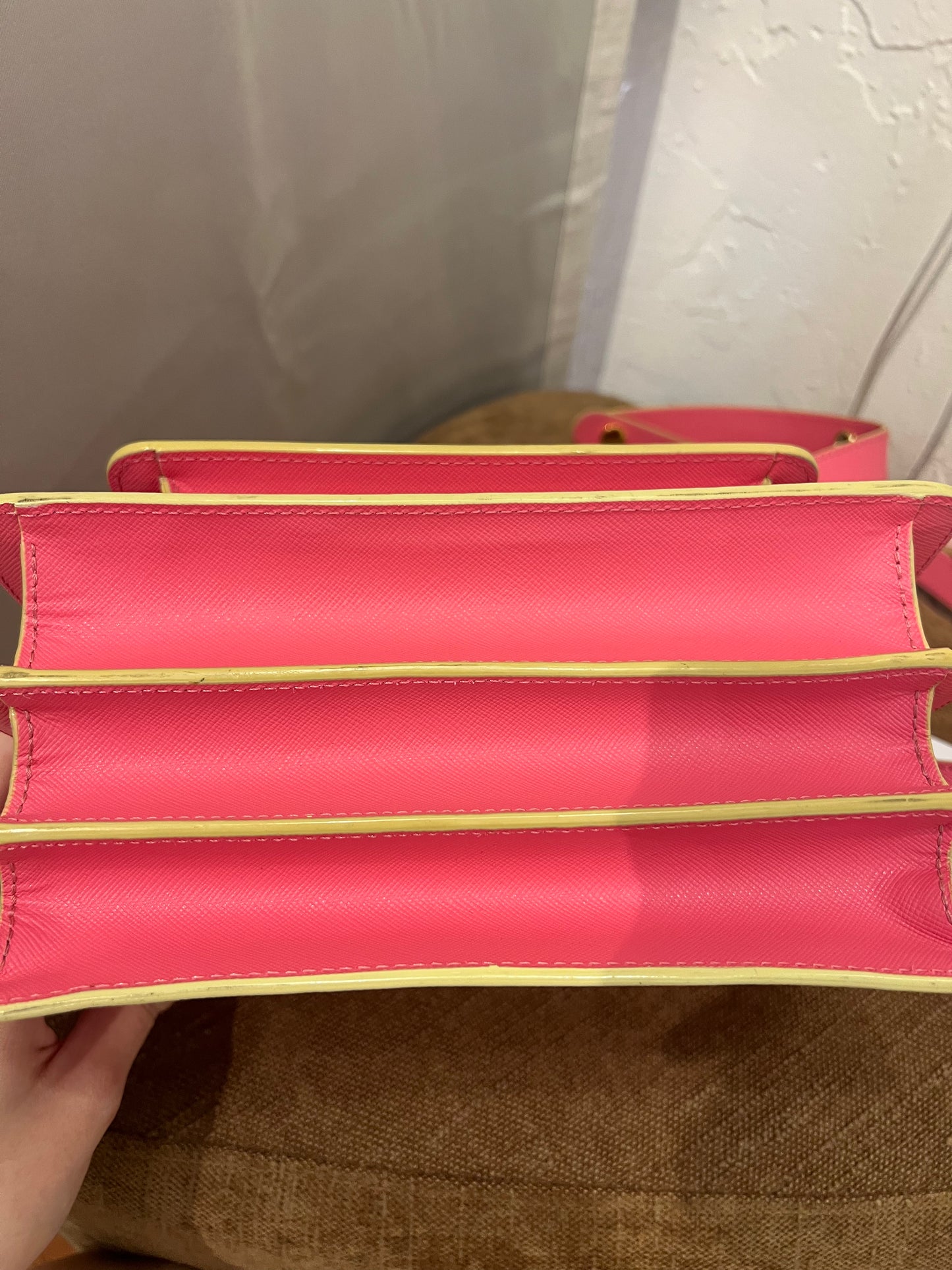 Marni Trunk Leather Crossbody Pink Bag