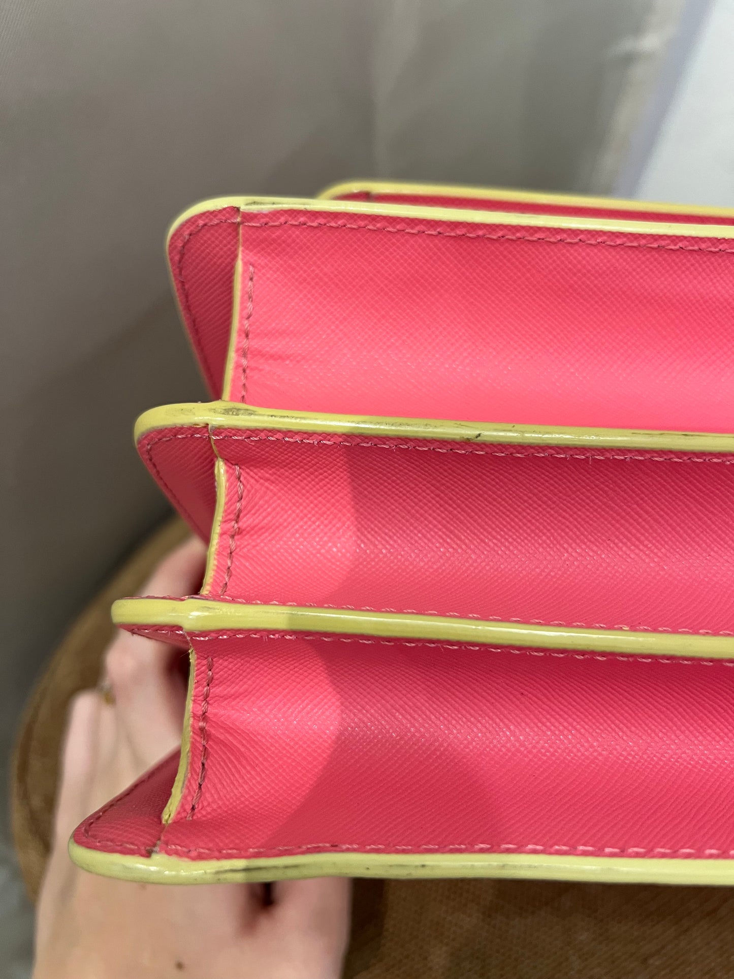 Marni Trunk Leather Crossbody Pink Bag