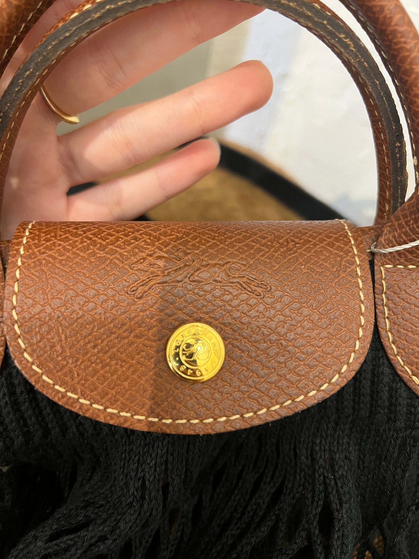 Longchamp Le Pilage Filet black bag