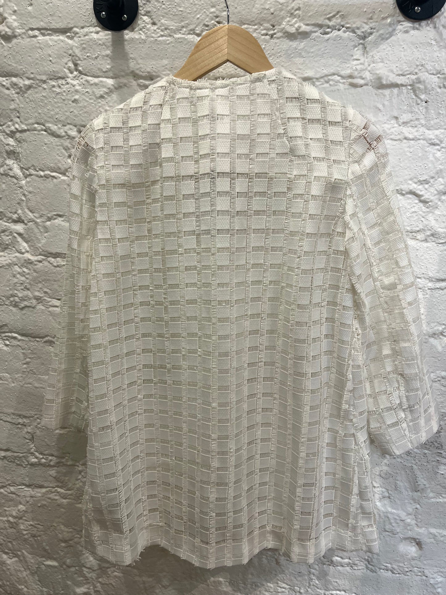 Rue Du Bac white square fringe jacket