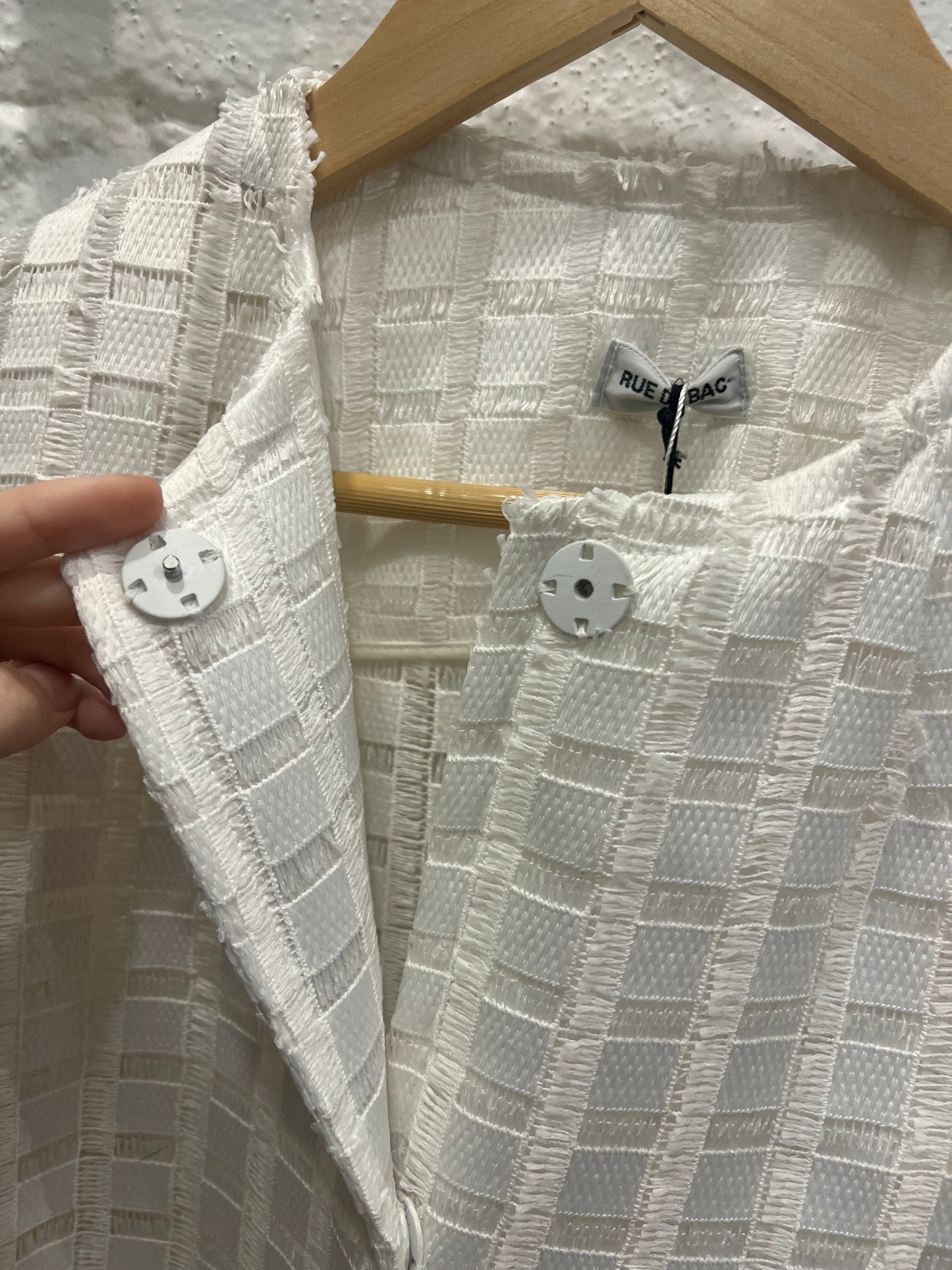 Rue Du Bac white square fringe jacket